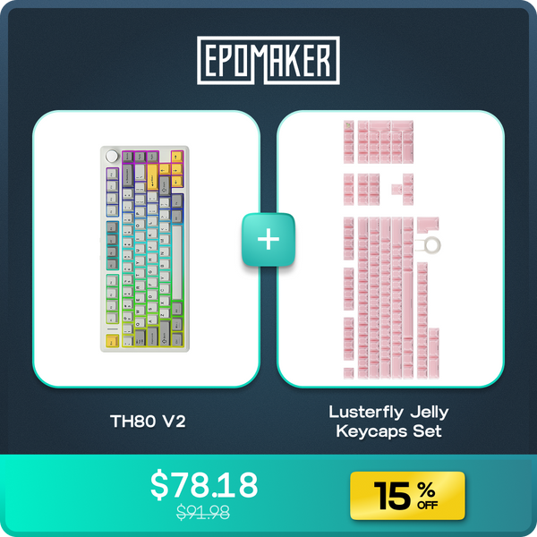 EPOMAKER TH80 V2 + Lusterfly Jelly Keycaps Set Bundle