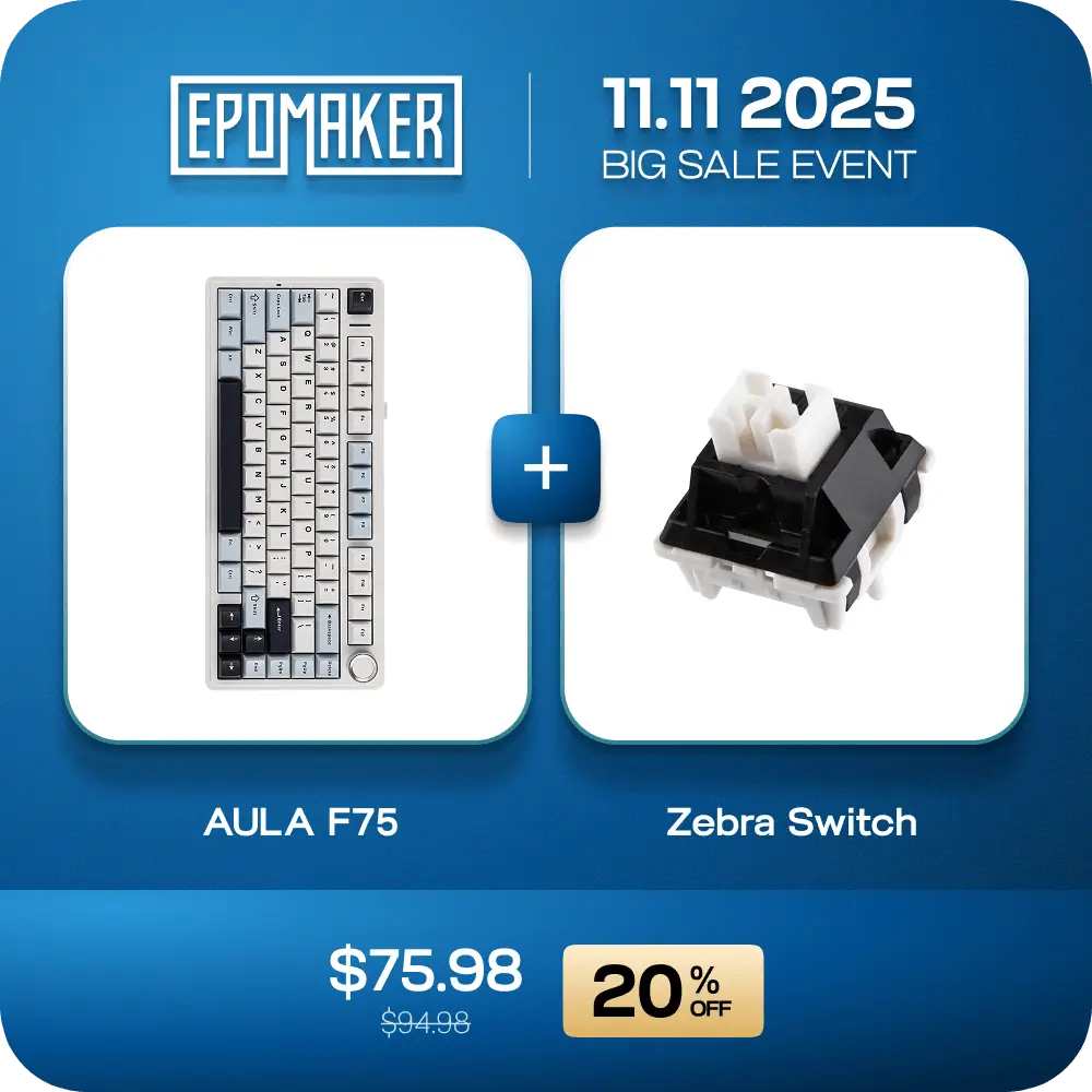 EPOMAKER X AULA F75 (LEOBOG Reaper Switch) + Epomaker Zebra Switch Set Bundle