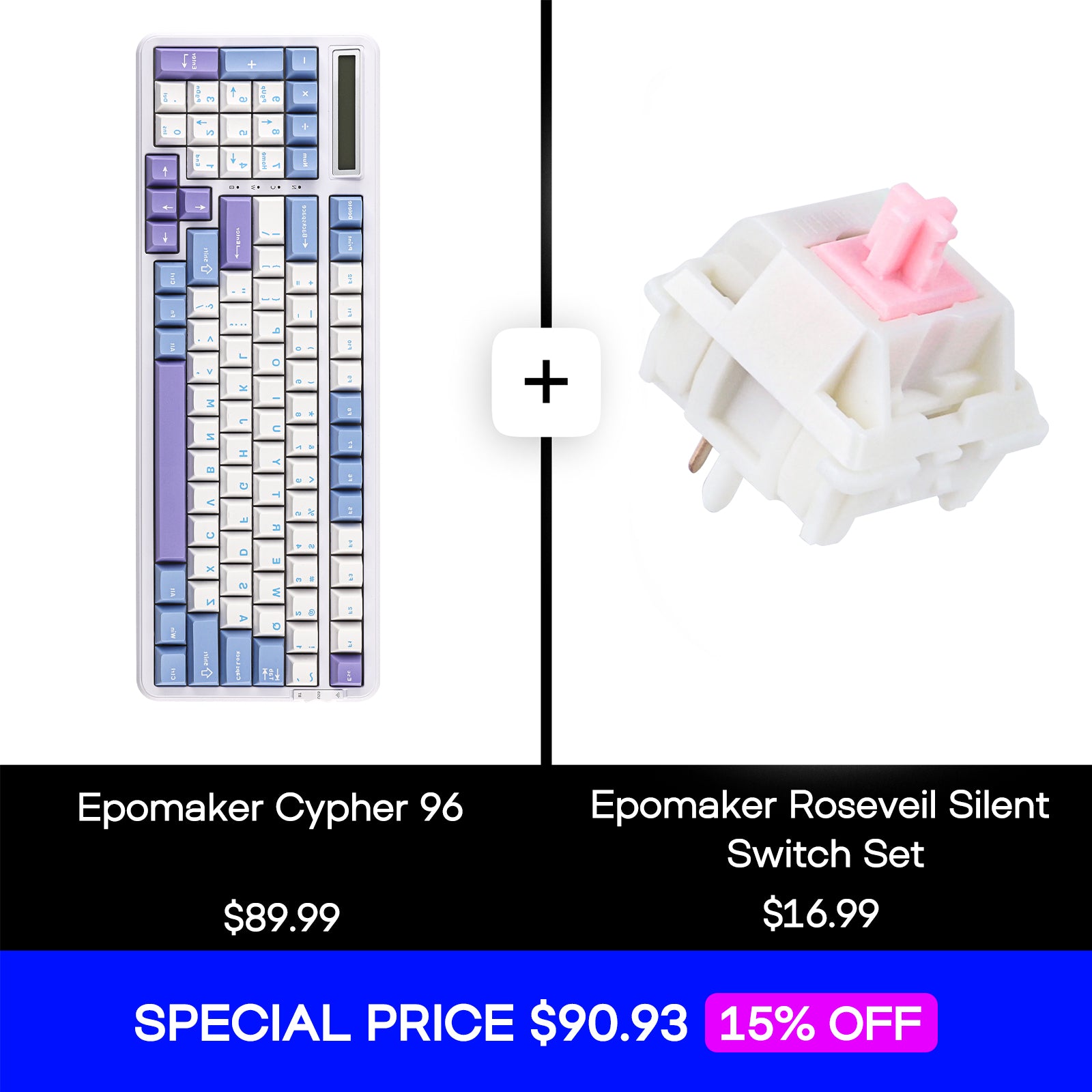 Epomaker Cypher 96 + Roseveil Silent Switch Set Bundle