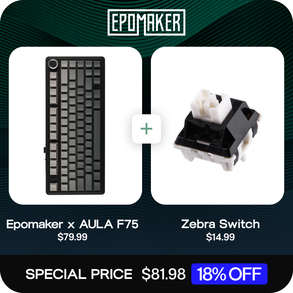 玄関先迄納品 EPOMAKER Zebra Epomaker + Switch) Reaper (LEOBOG F75 AULA X キーボード