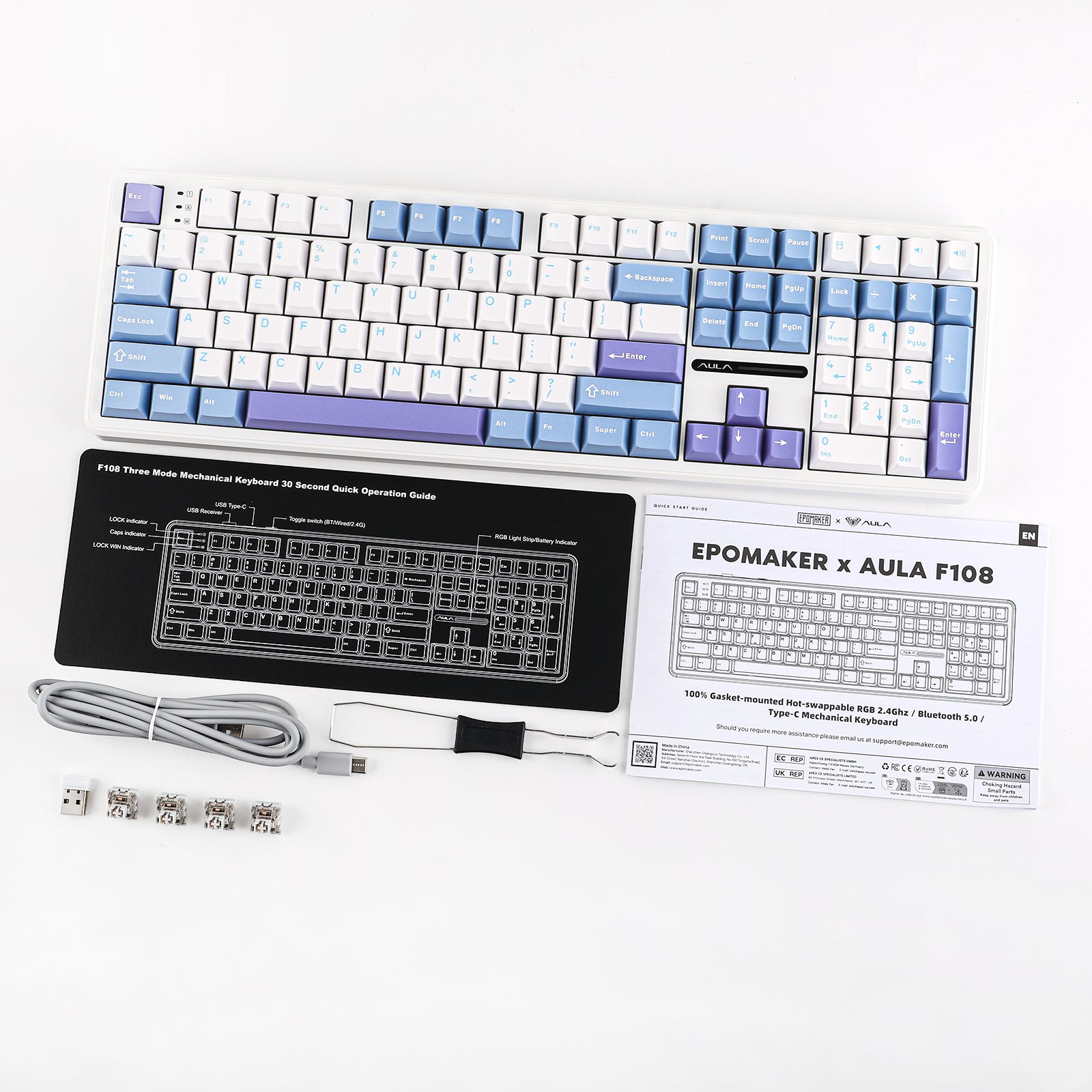 EPOMAKER x AULA F108 100% Tri-Mode Mechanical keyboard