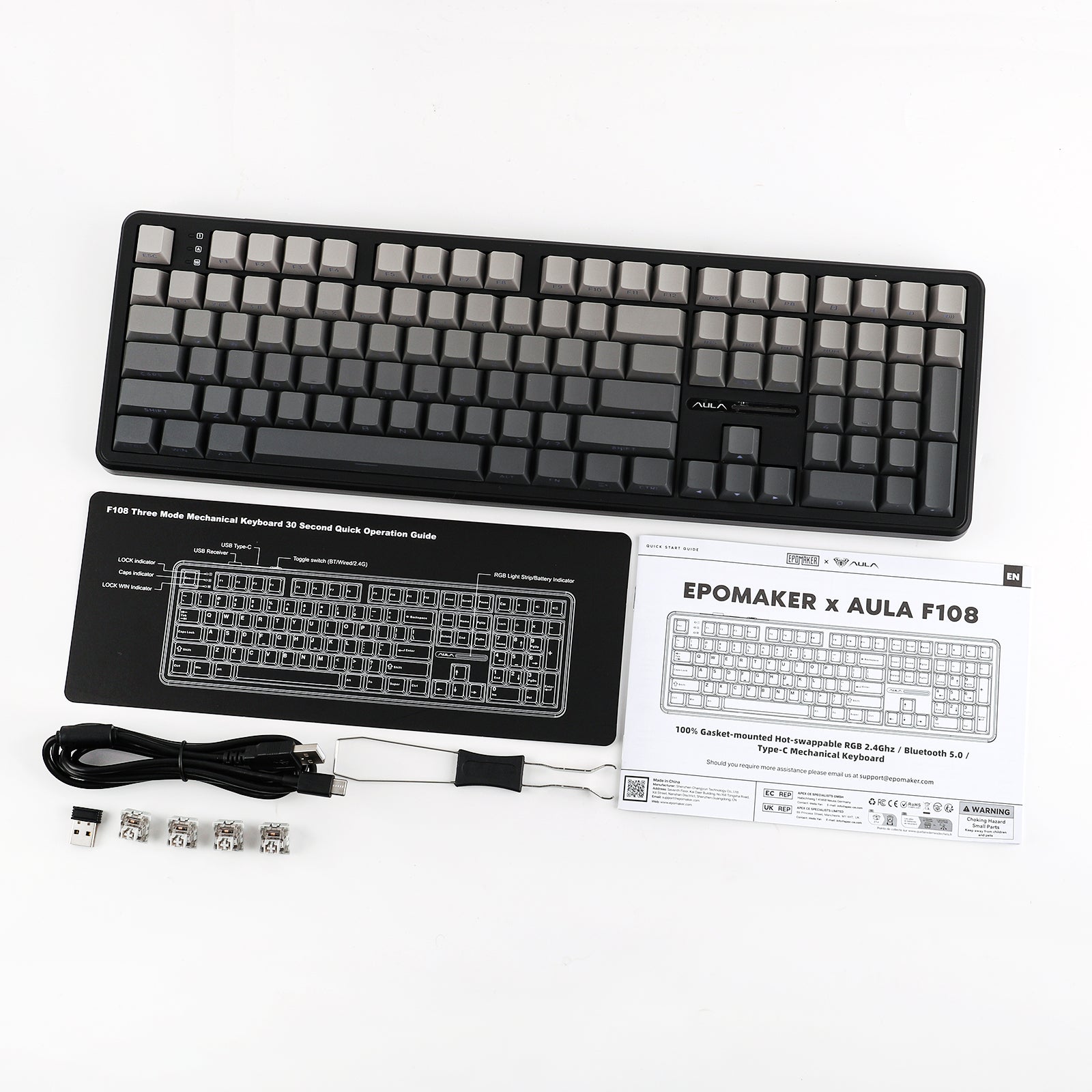 EPOMAKER x AULA F108 100% Tri-Mode Mechanical keyboard