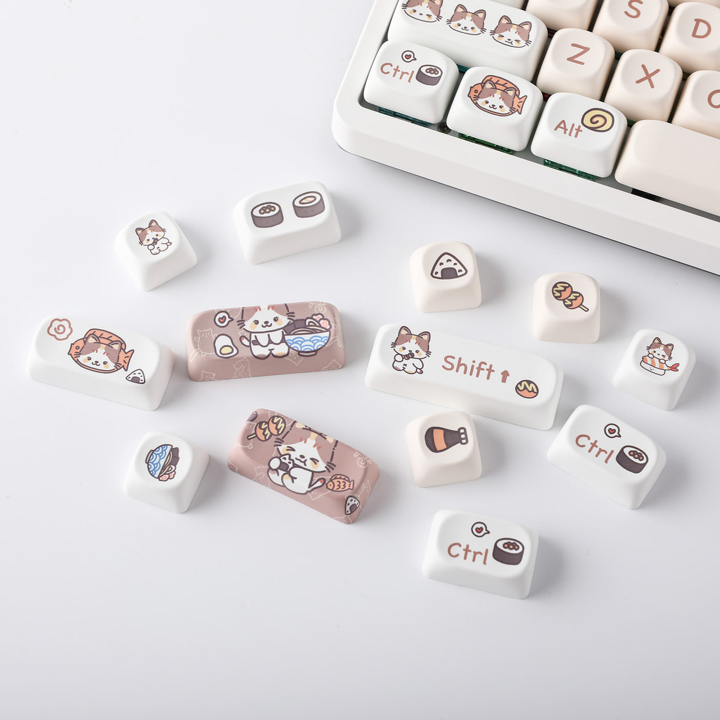 Epomaker Meow Sushi keycaps Set — packaging and accessories