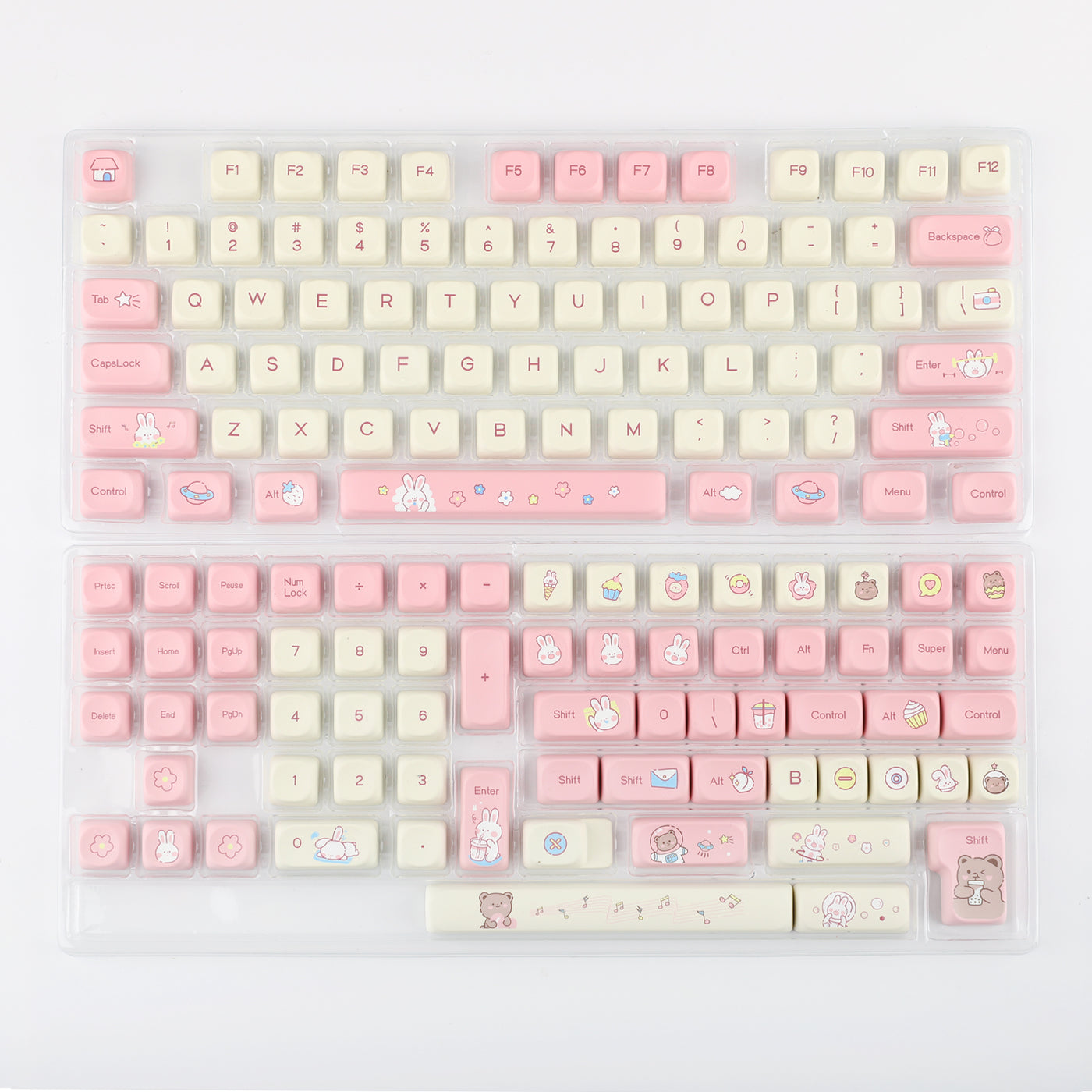EPOMAKER Cream Bunny Keycaps Set — detail close-up