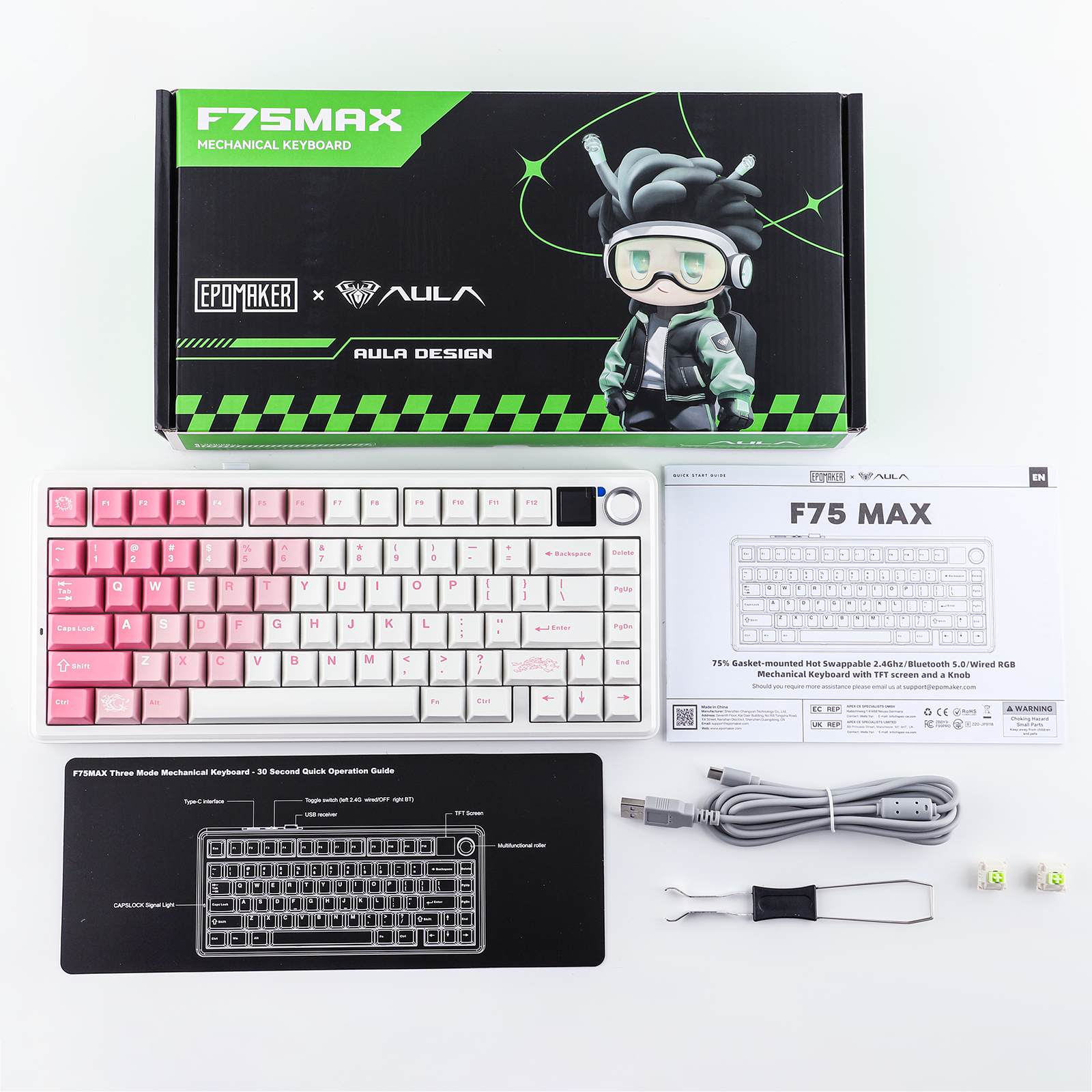 EPOMAKER X AULA F75 Max — 75% Tri-Mode, Sound Perfected EPOMAKER X AULA F75 Max — 75% Tri-Mode, Sound Perfected