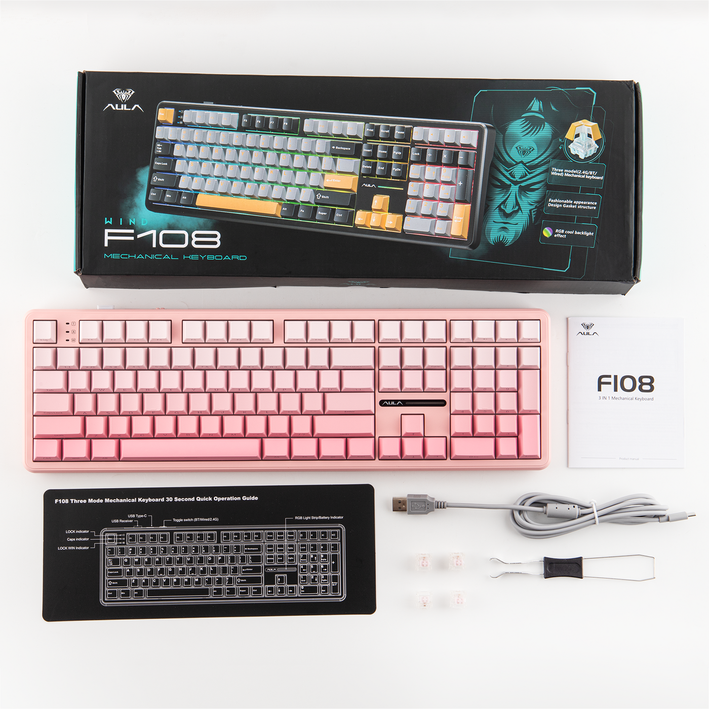 EPOMAKER x AULA F108 — packaging and accessories
