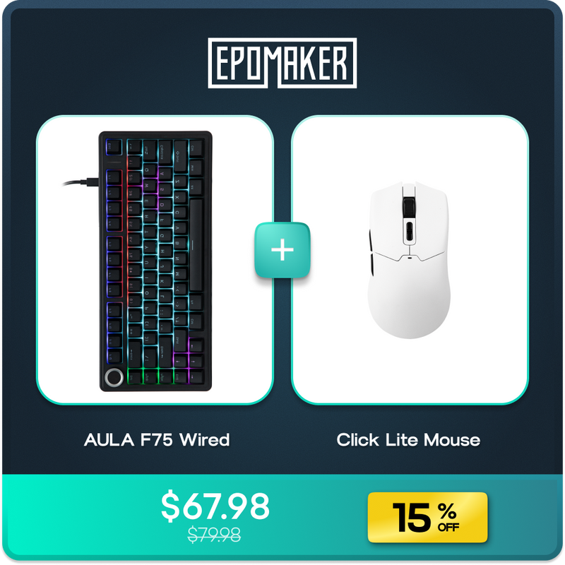 x AULA F75 Wired + Click Lite Mouse Bundle