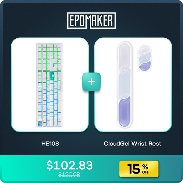 EPOMAKER HE108 + CloudGel Wrist Rest Bundle