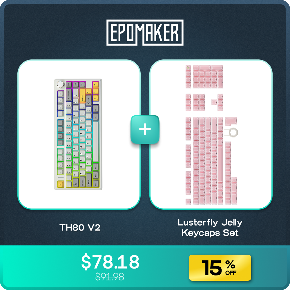 EPOMAKER TH80 V2 + Lusterfly Jelly Keycaps Set Bundle