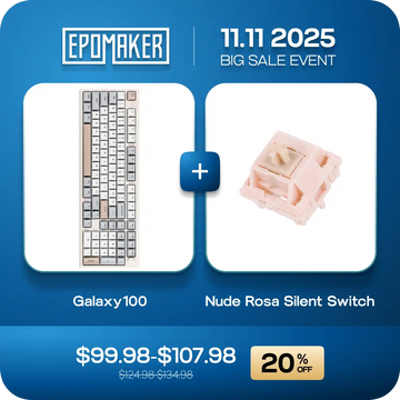 Epomaker Galaxy100 QMA/VIA + Nude Rosa Silent Switch Set Bundle