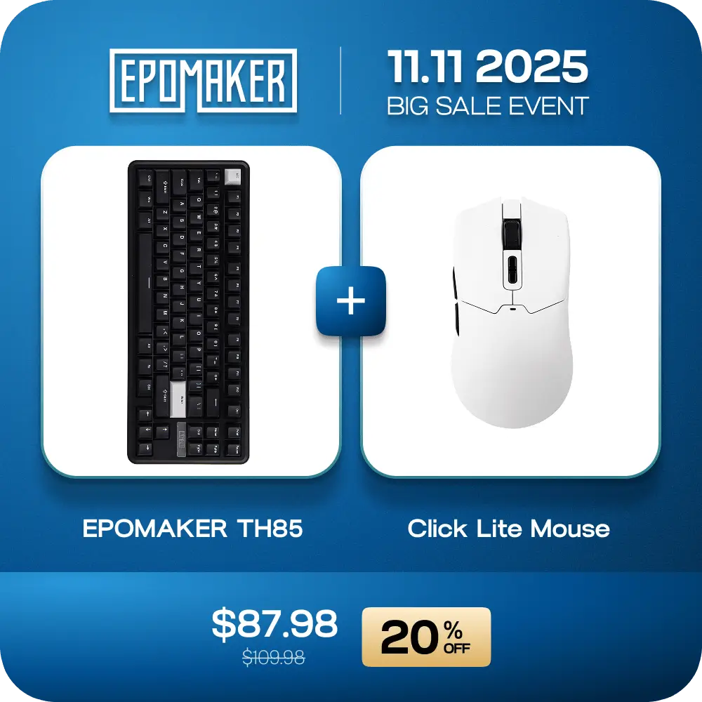 Epomaker TH85 (Creamy Jade Switch) + Click Lite Mouse Bundle