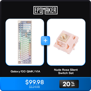 Galaxy100 QMK/VIA + Nude Rosa Silent Switch Set Bundle