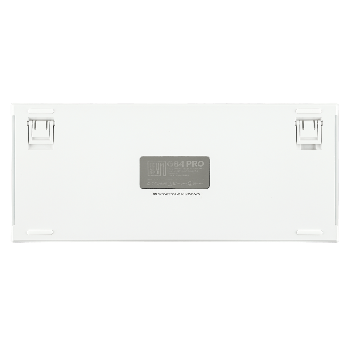 EPOMAKER G84 PRO underside view with model badge and specification sticker