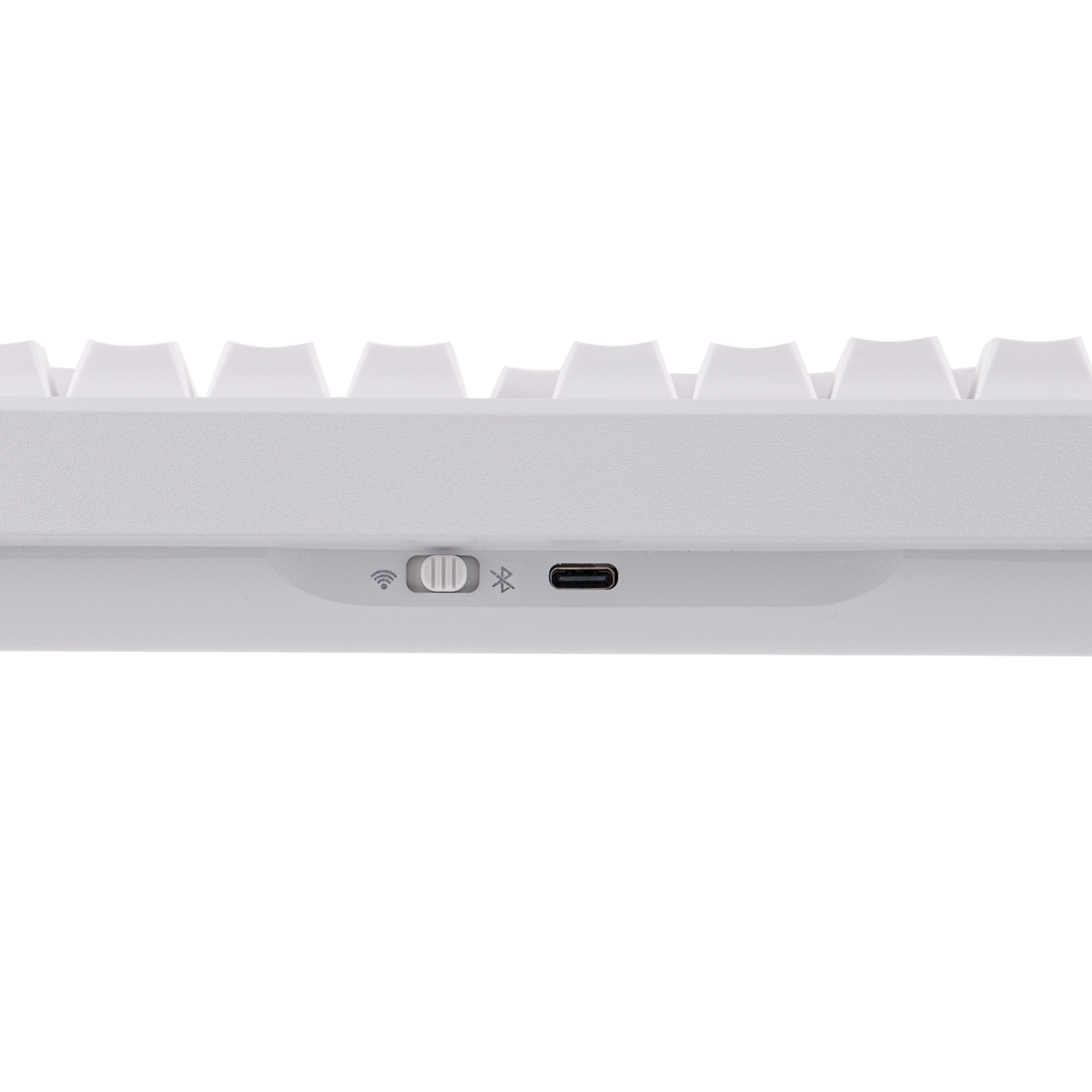 EPOMAKER Galaxy100 QMK/VIA White Purple side profile, no lighting