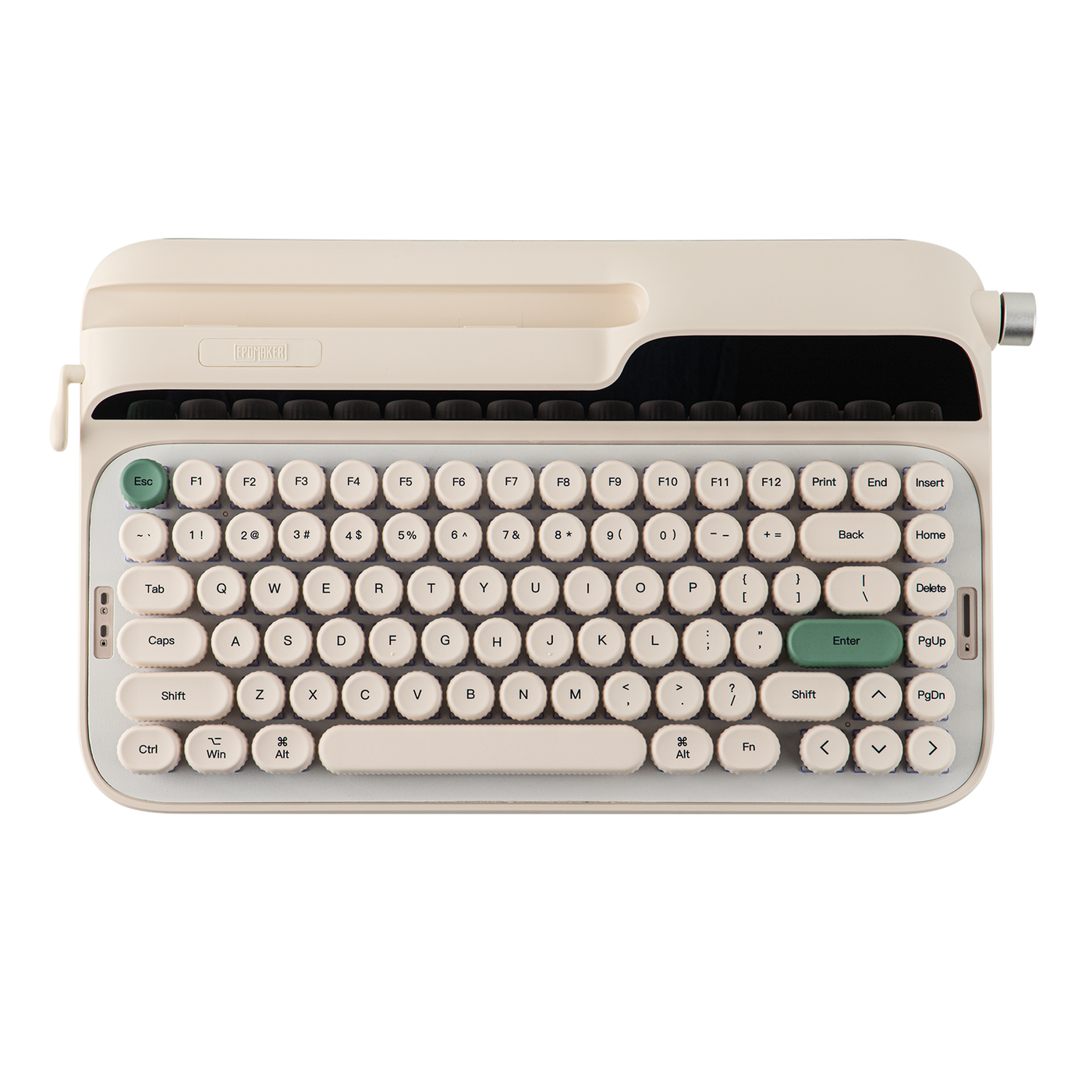 EPOMAKER Glyph Cream 75% retro typewriter keyboard clean top-down view