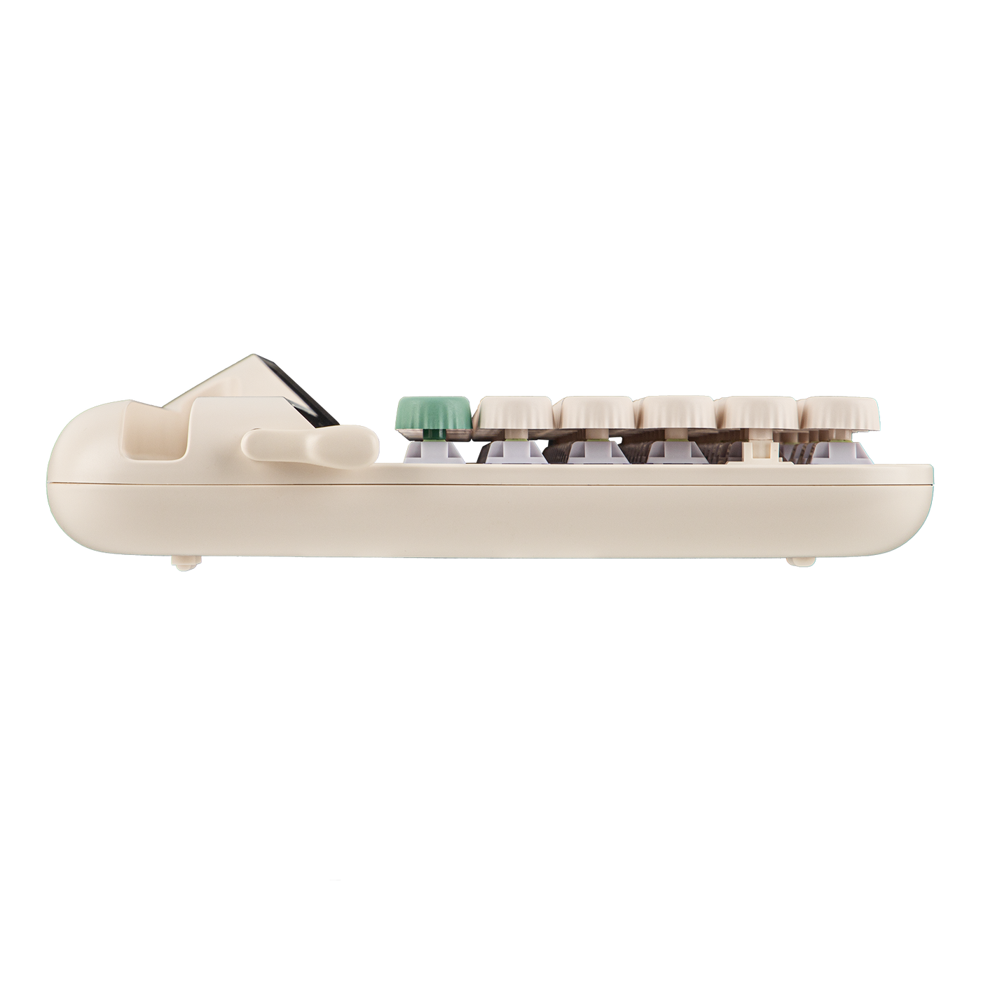 EPOMAKER Glyph side profile showing round retro keycap heights