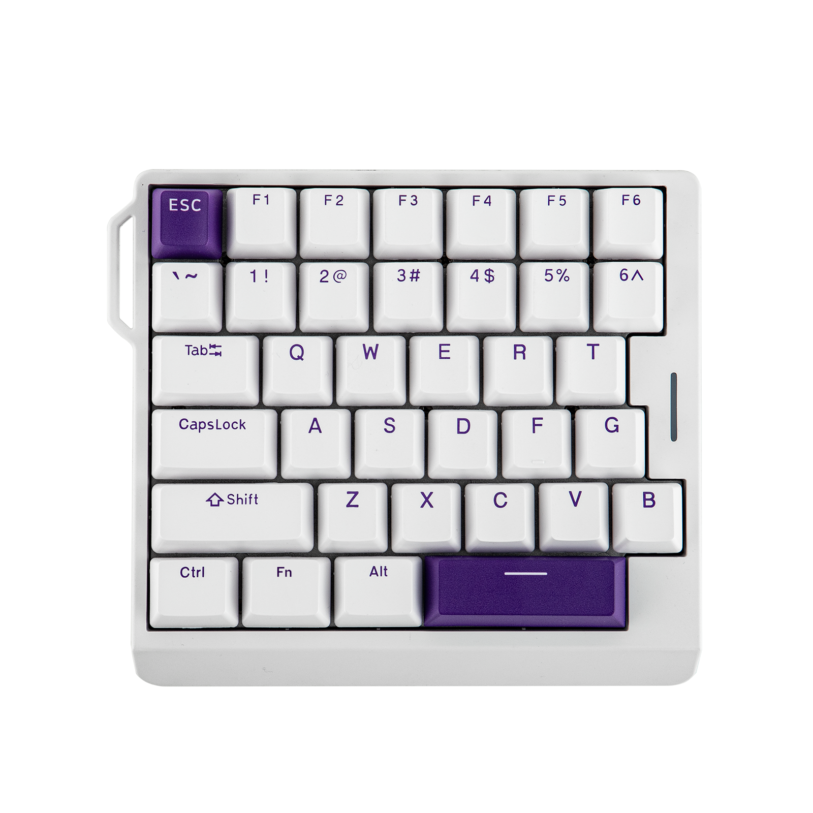 EPOMAKER HE30（White Purple）を上から見た36キーレイアウト
