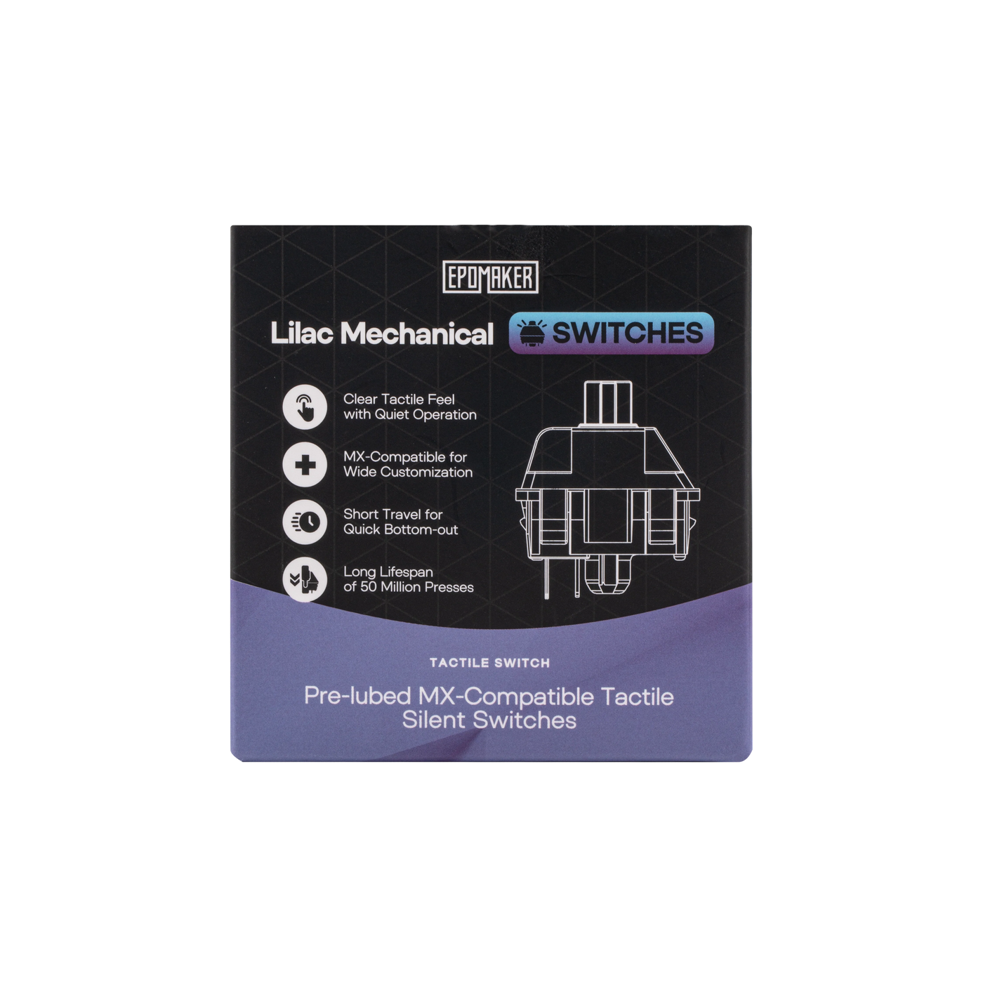 EPOMAKER Lilac Silent Tactile Switch Set