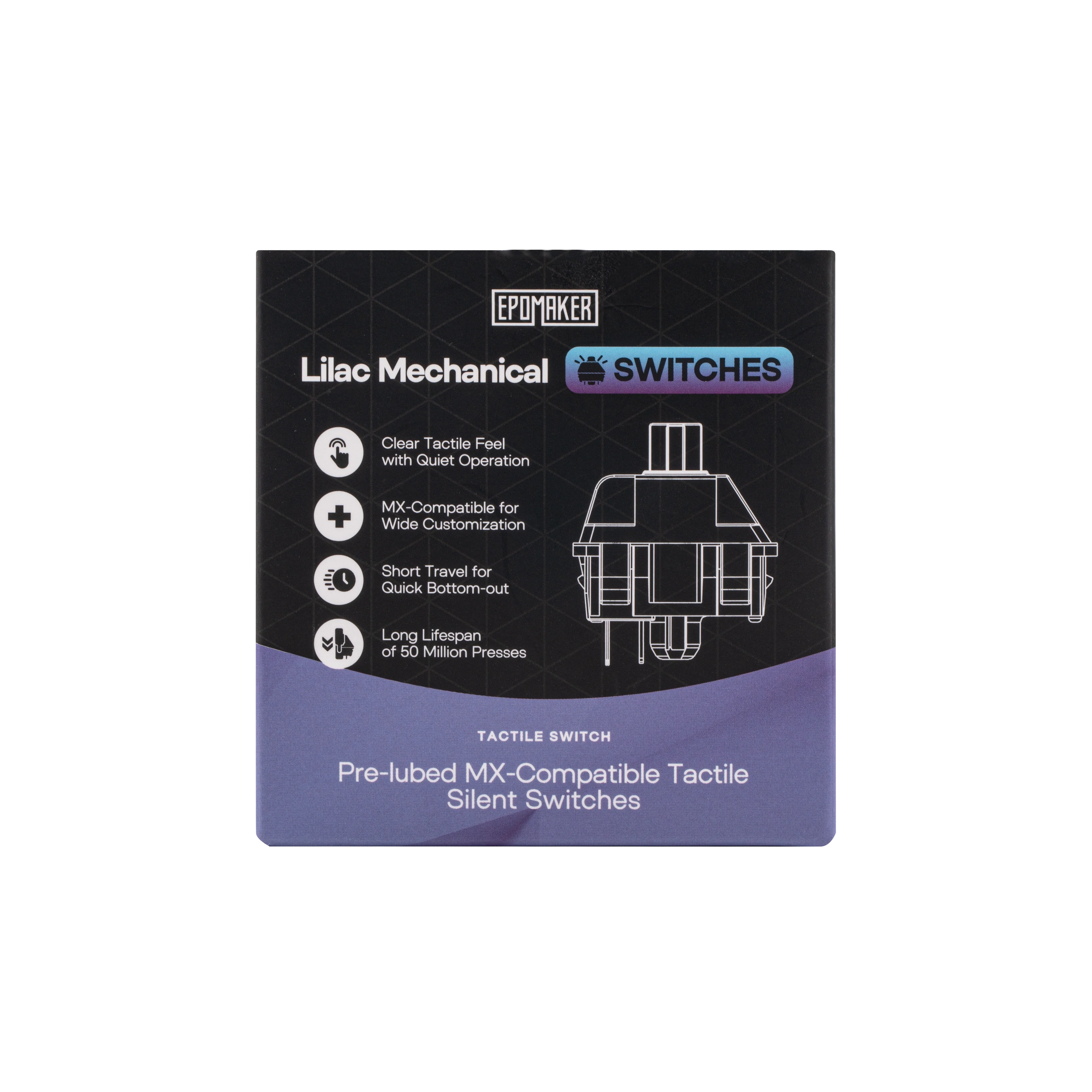 EPOMAKER Lilac Silent Tactile Switch Set