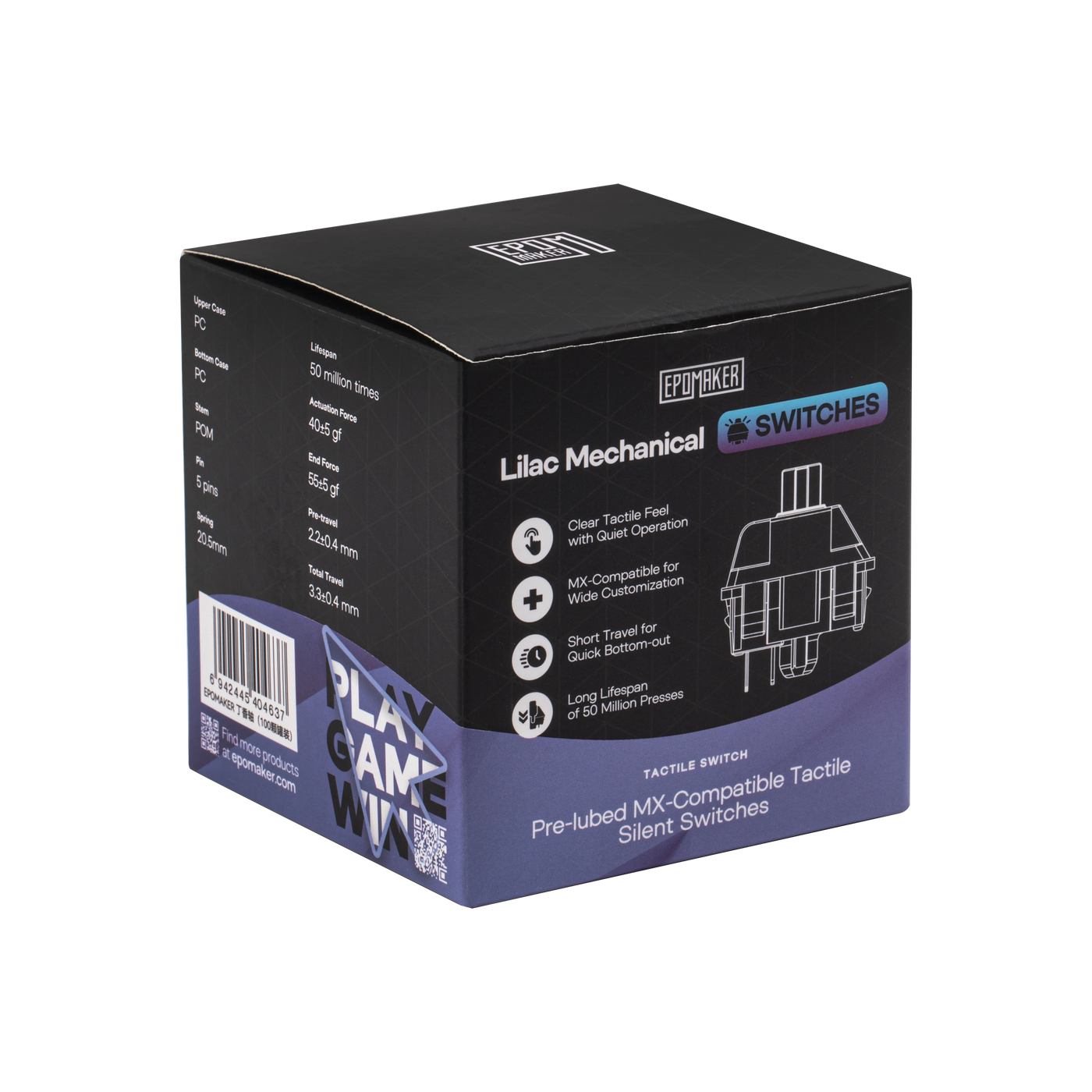 EPOMAKER Lilac Silent Tactile Switch Set