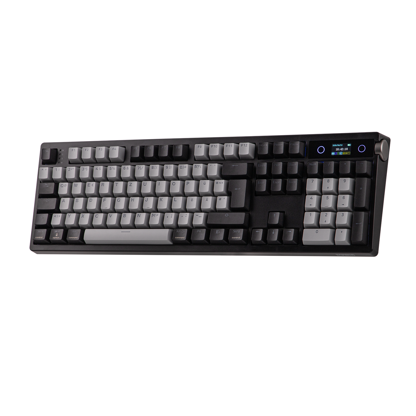 EPOMAKER TH108 PRO Black top-down view with TFT smart display visible