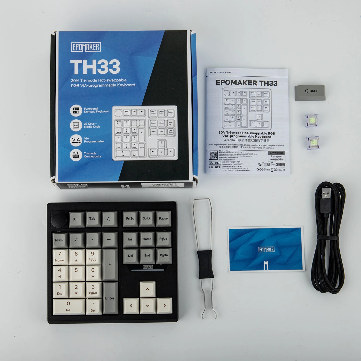 EPOMAKER TH33 — packaging and accessories