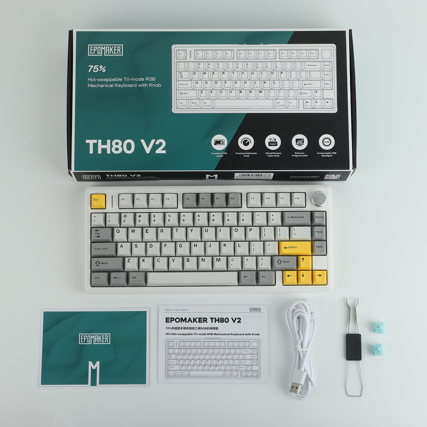 EPOMAKER TH80 V2 — packaging and accessories