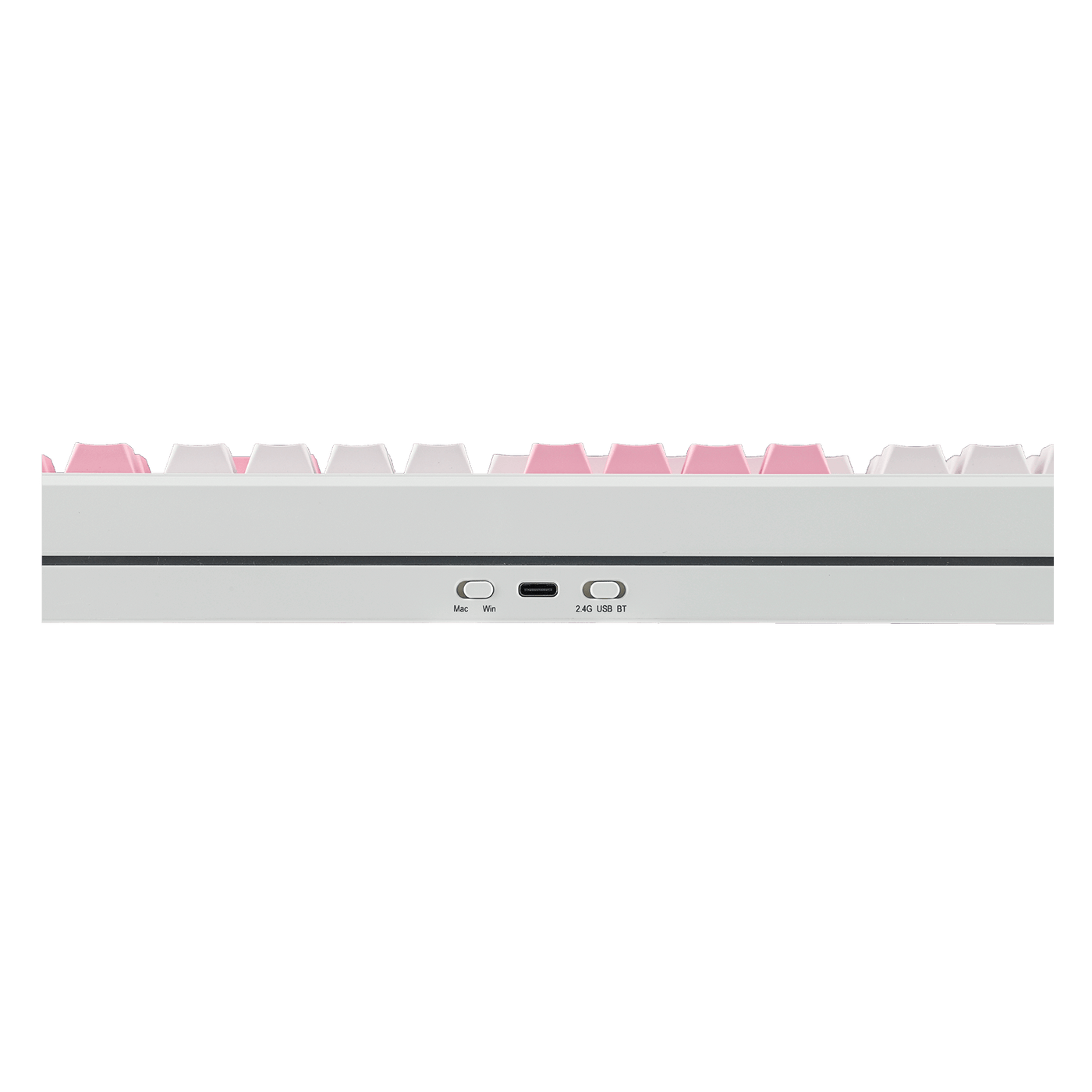 EPOMAKER TH99 PRO Pink rear view with USB-C port and 2.4G/USB/BT switch