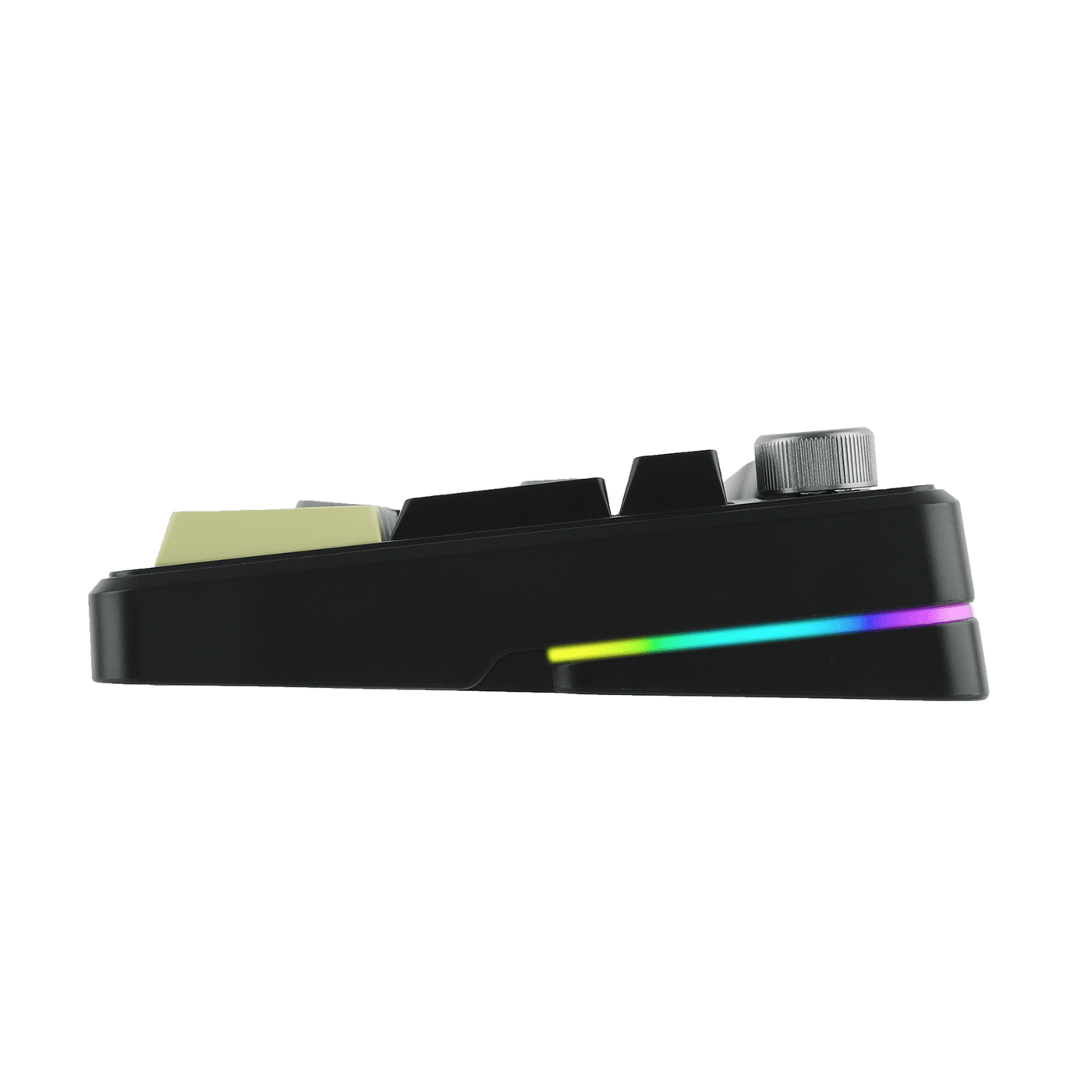 EPOMAKER TH99 PRO Black Grey side view showing RGB side lighting strip