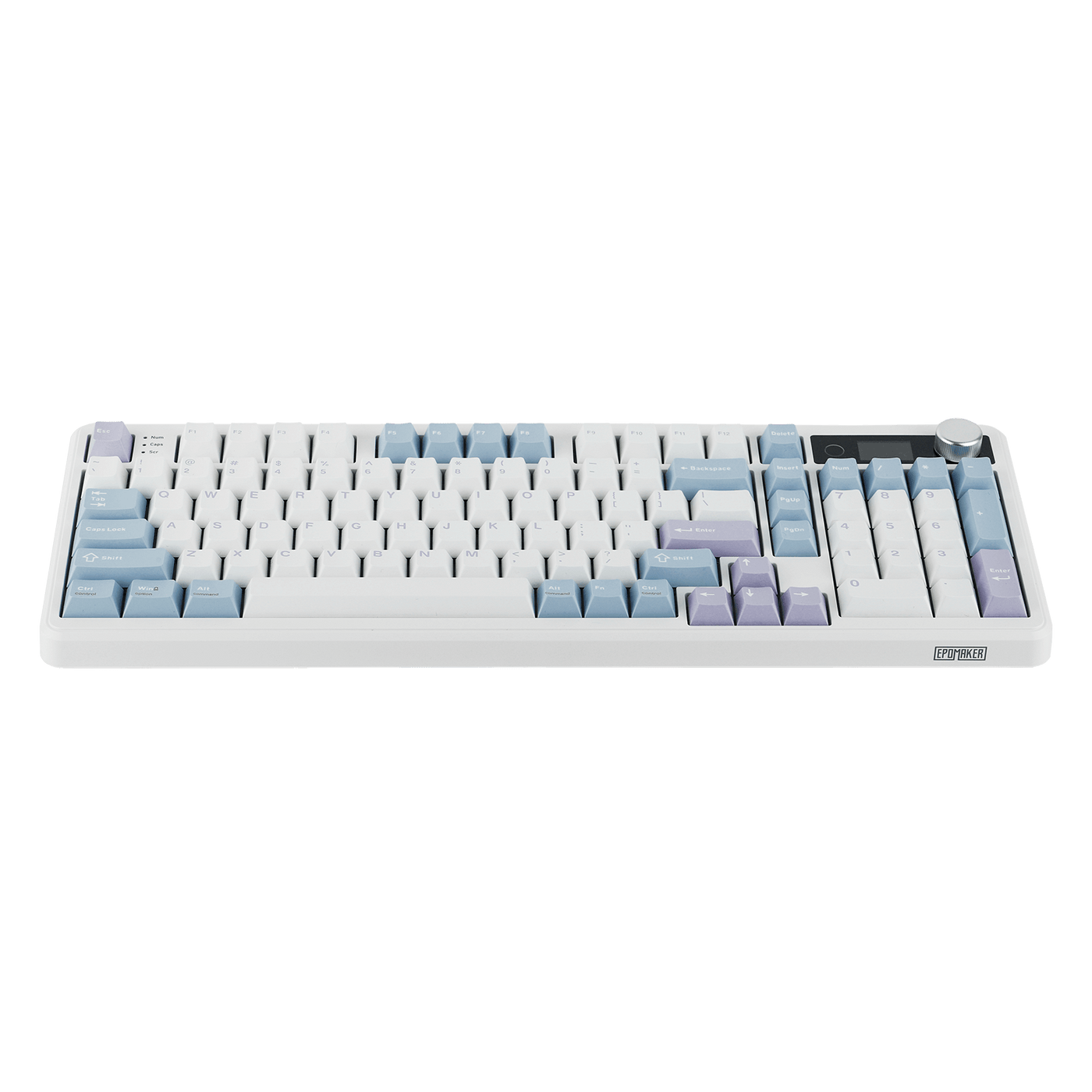 EPOMAKER TH99 PRO White Blue colorway top-down product photo