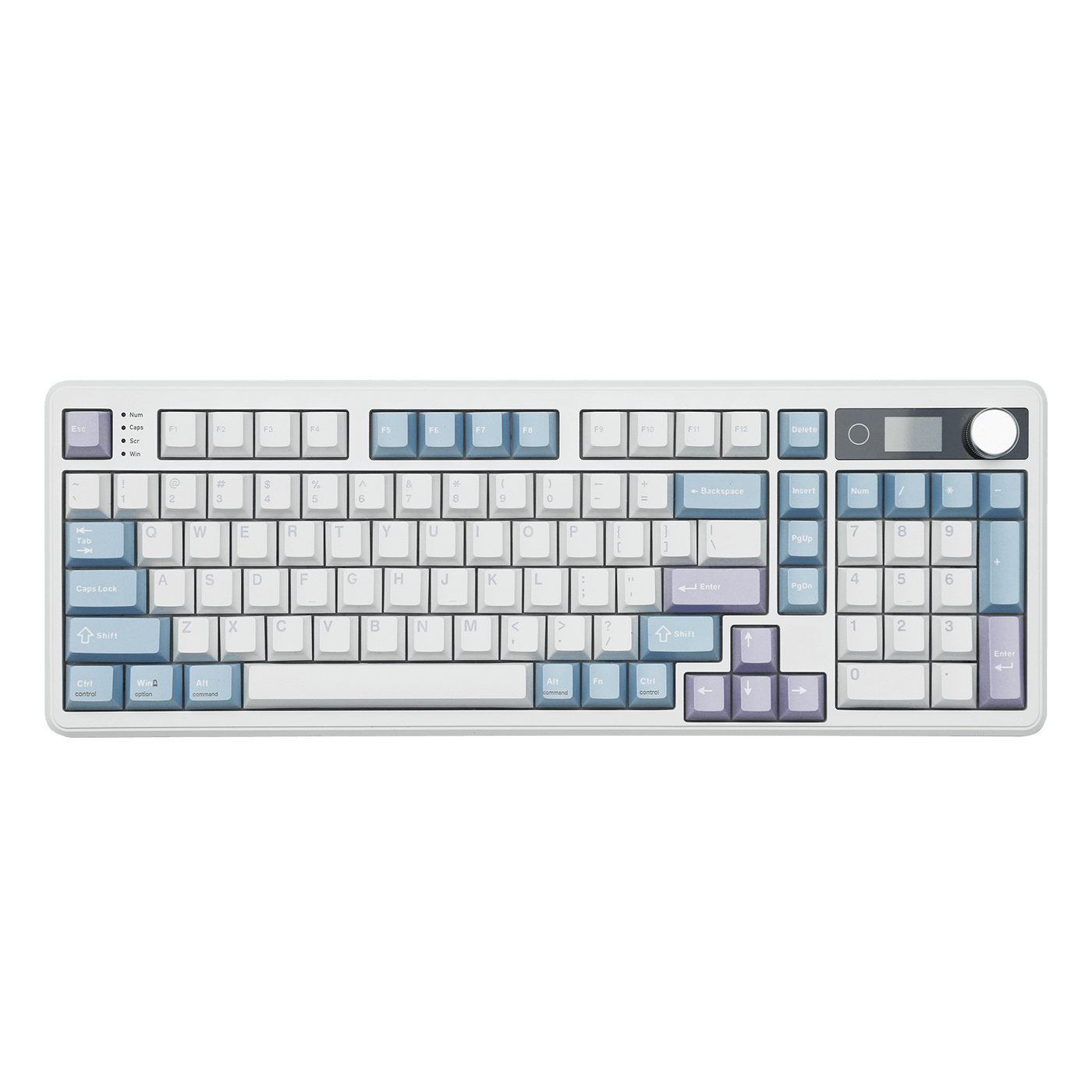 EPOMAKER TH99 PRO White Blue colorway, clean top-down view without lighting