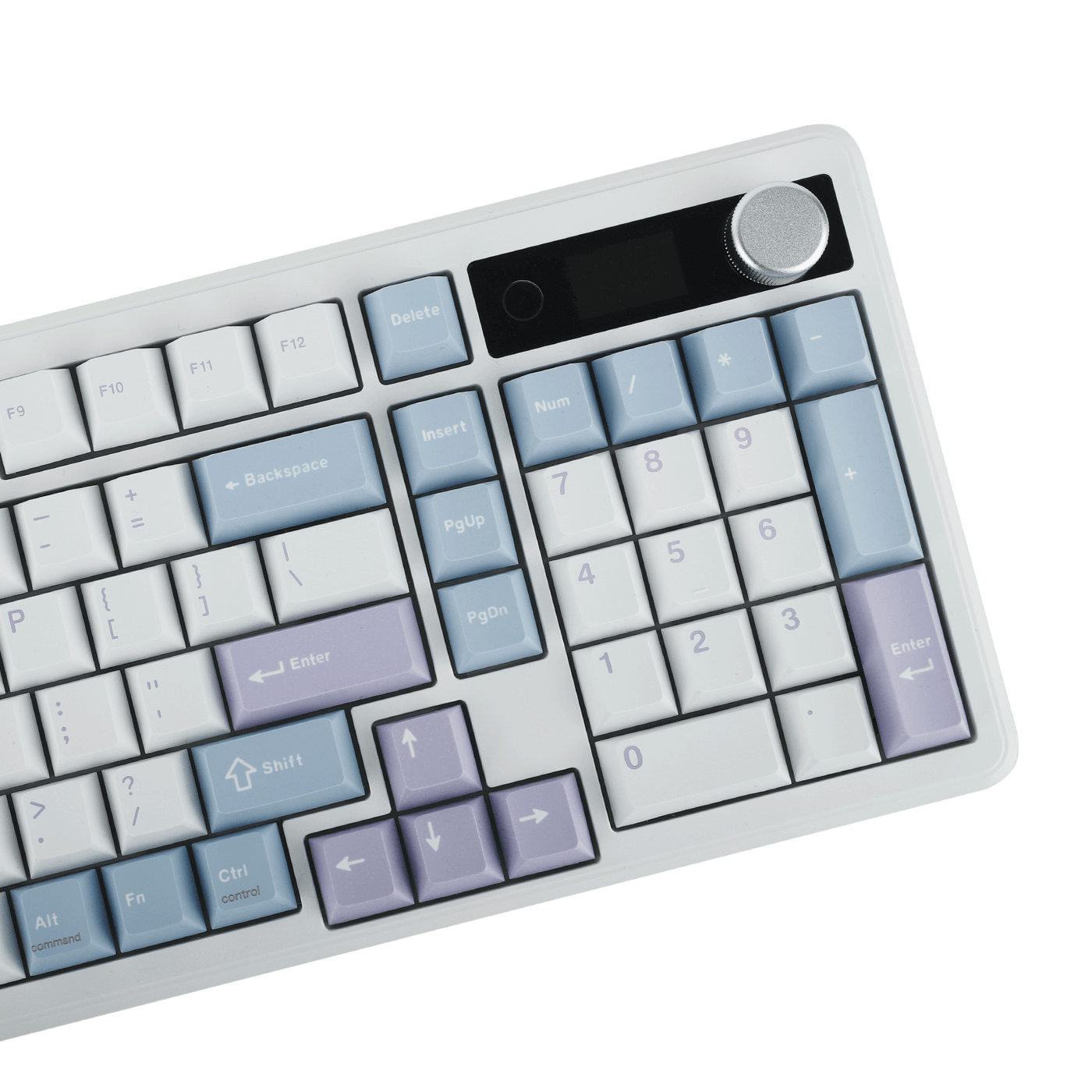 EPOMAKER TH99 PRO close-up of numpad, TFT smart display, and rotary knob