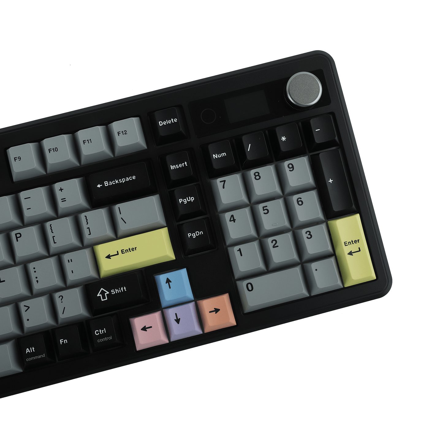 EPOMAKER TH99 PRO close-up of numpad and TFT display, Black Grey