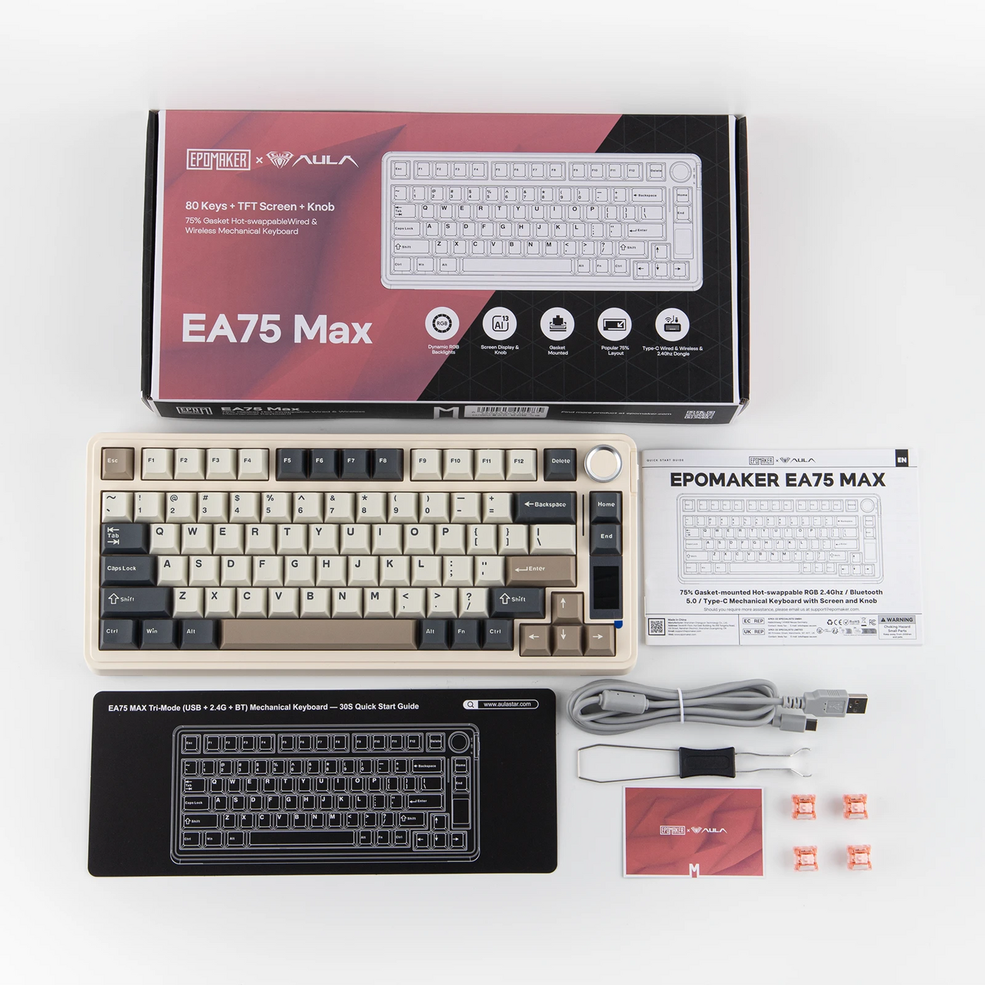 EPOMAKER x AULA EA75 Max — packaging and accessories