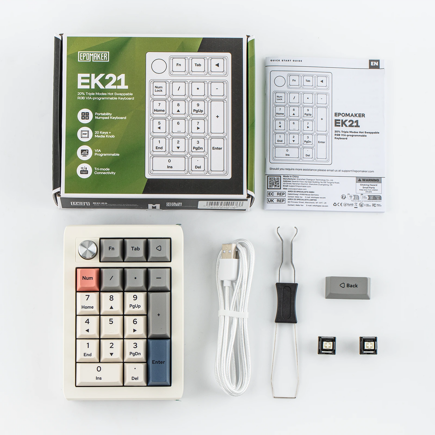 EPOMAKER EK21 — packaging and accessories