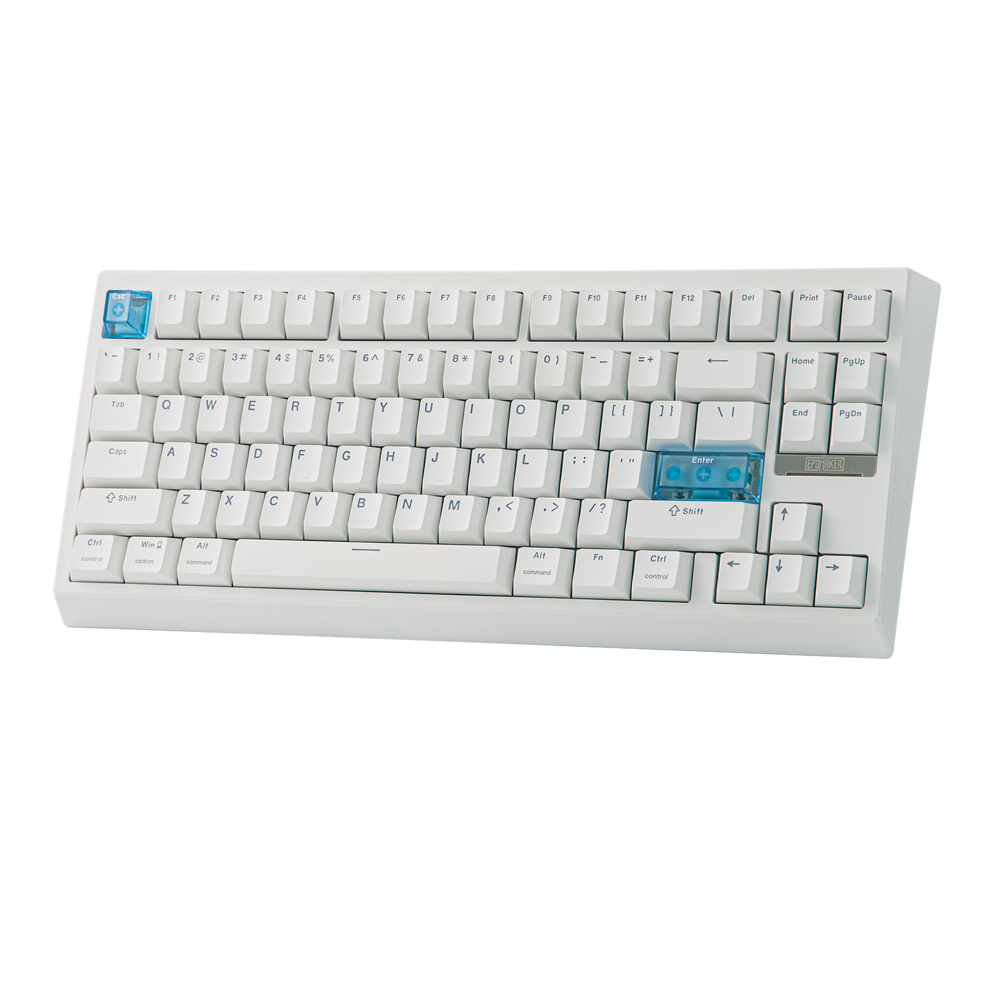 EPOMAKER G84 HE White 80% keyboard top-down view, RGB off