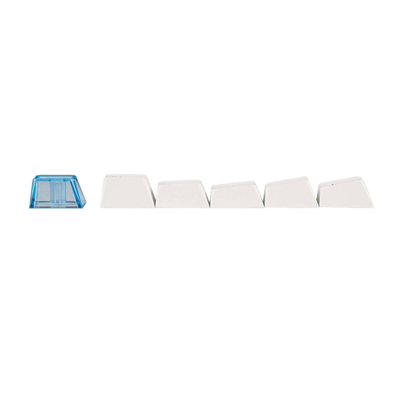 EPOMAKER G84 HE White transparent blue accent keycaps detail
