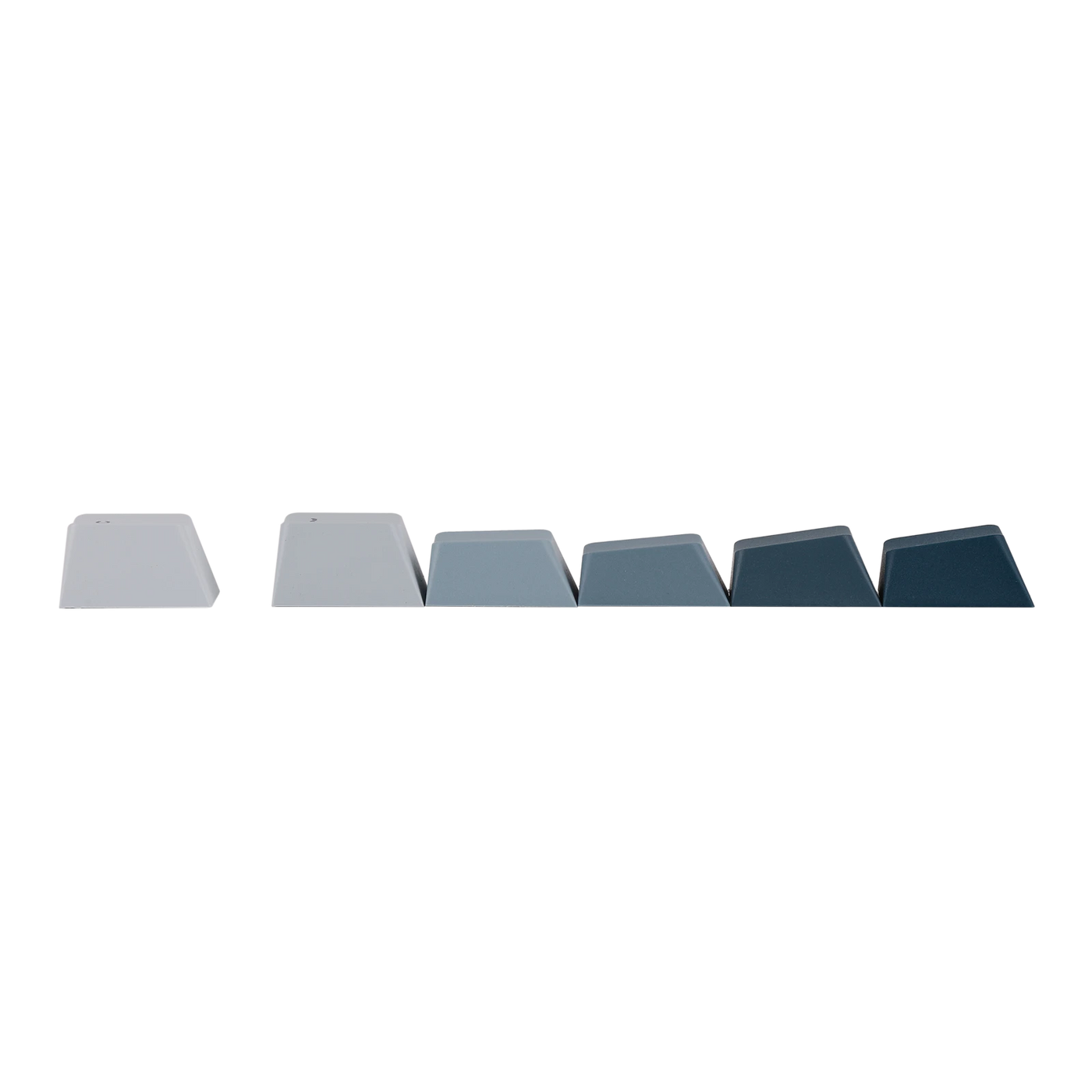 EPOMAKER G84 HE Black gradient PBT keycap samples from light to dark blue
