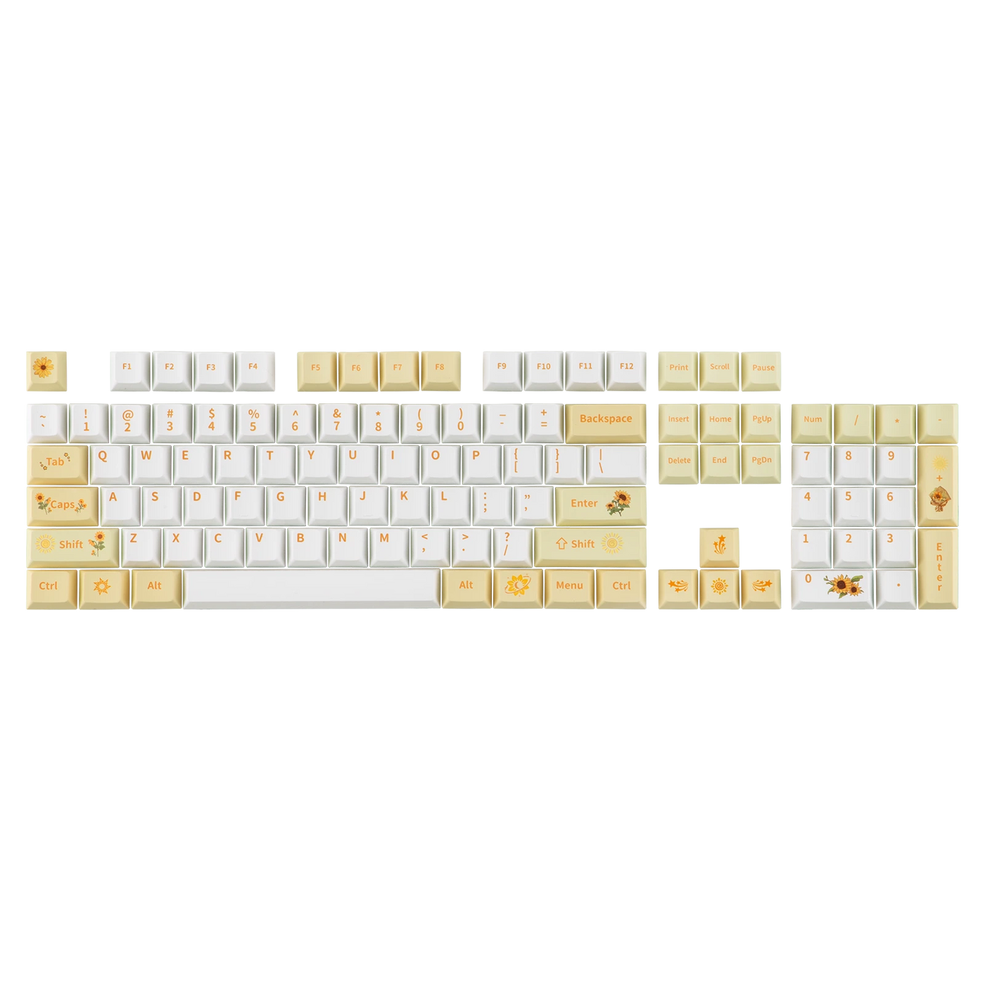 EPOMAKER Sunflower Keycap Set — top-down view