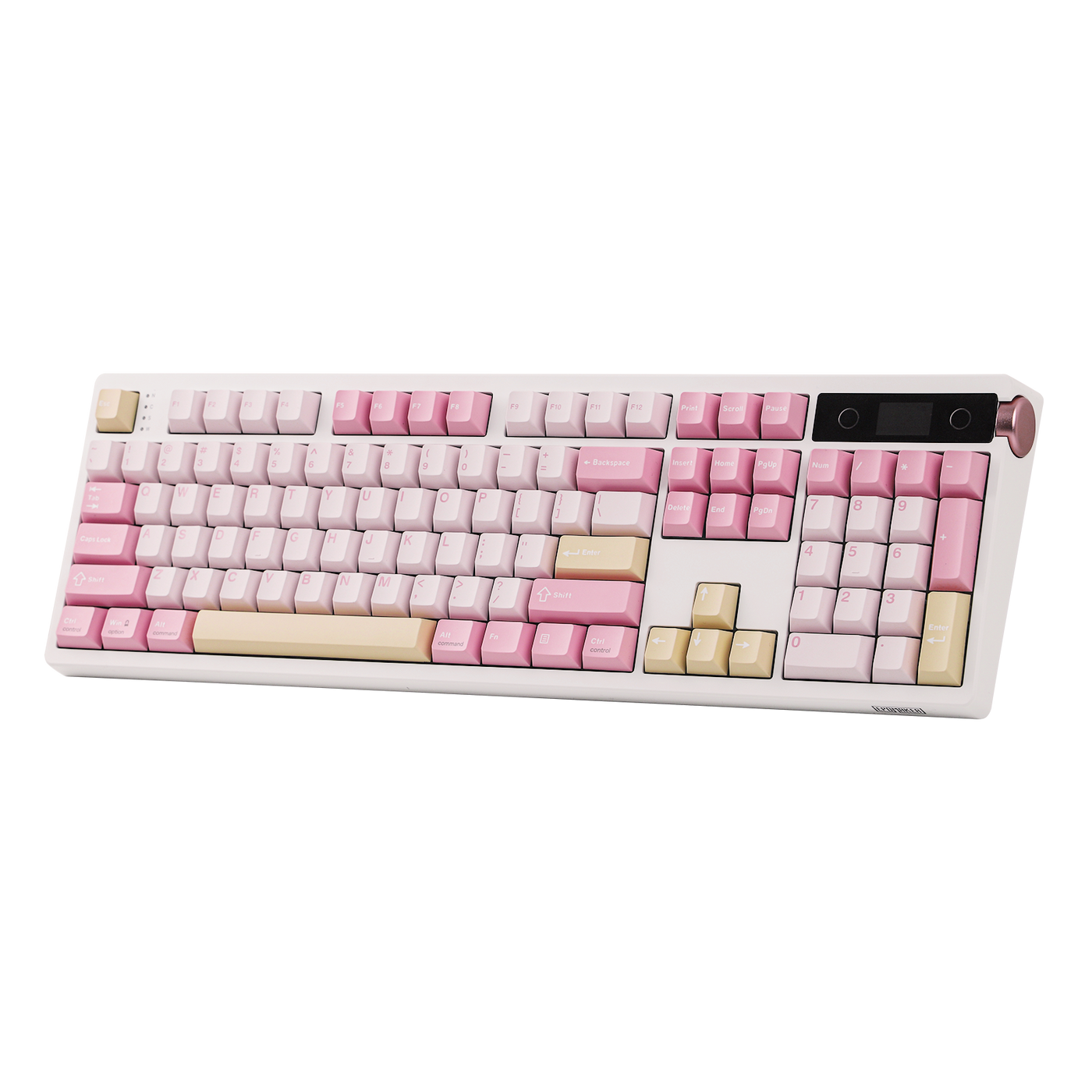EPOMAKER TH108 PRO Pink angled view with TFT display visible