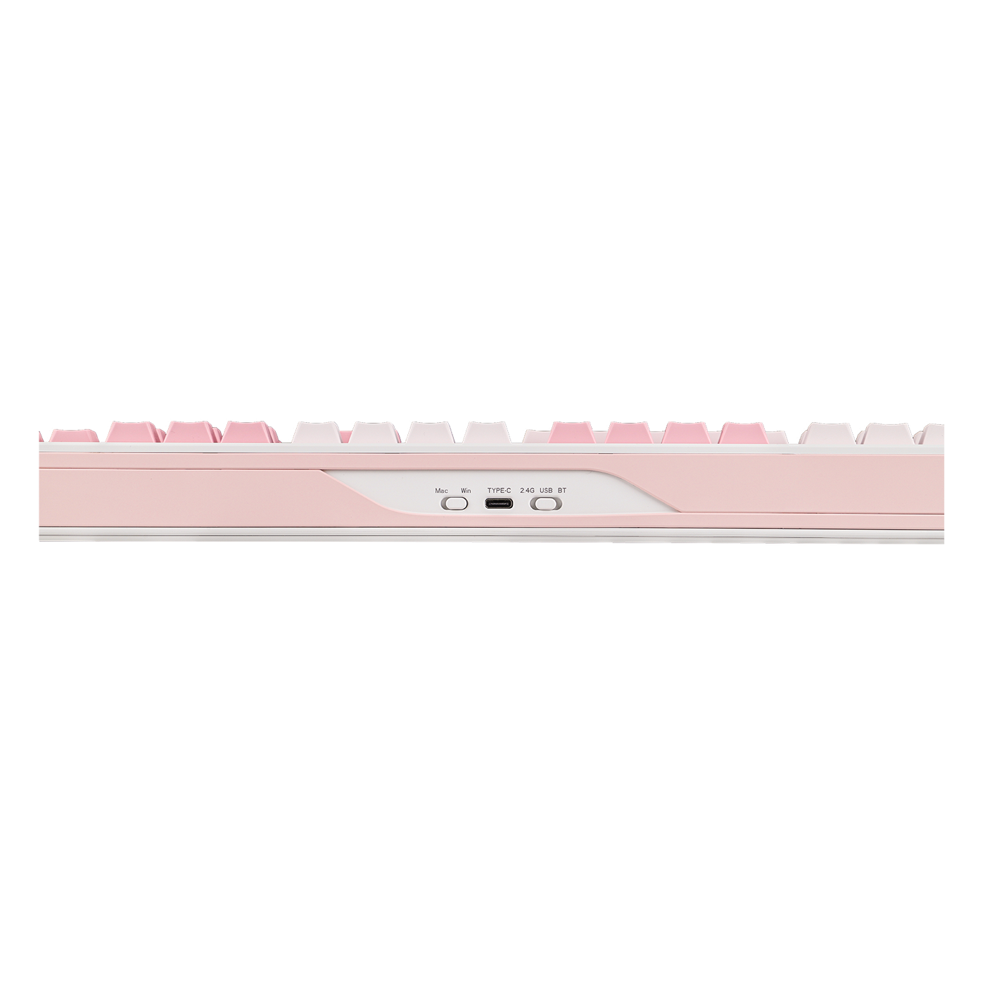 EPOMAKER TH108 PRO Pink rear view with USB-C port and connection switches
