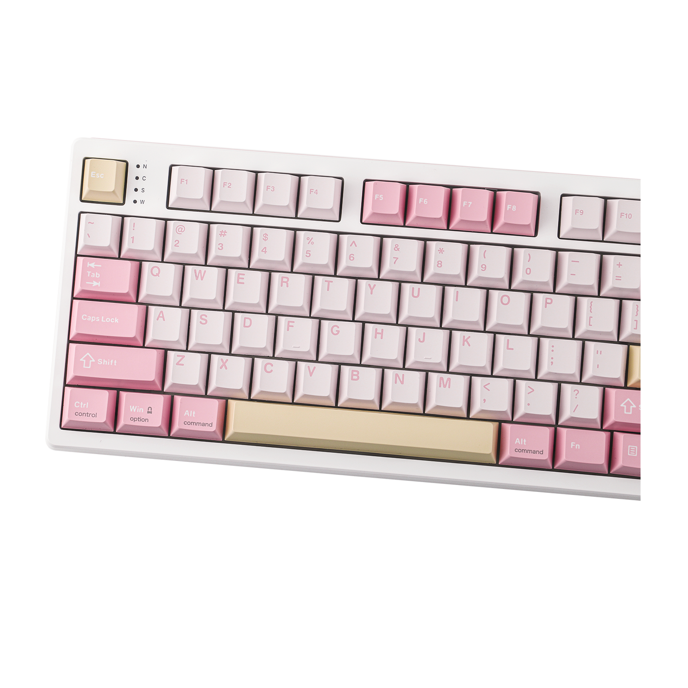 EPOMAKER TH108 PRO Pink close-up of left side keys