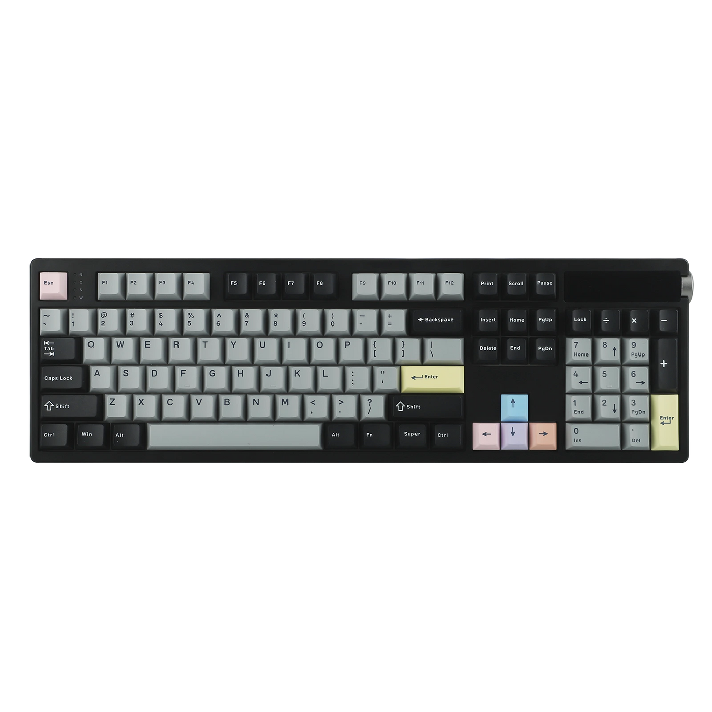 EPOMAKER TH108 PRO Black Grey clean top-down product shot, no lighting