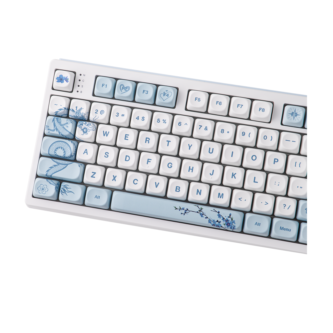 EPOMAKER x LINDSEYSZN Azure Dragon SZN Keycaps Set — side profile view