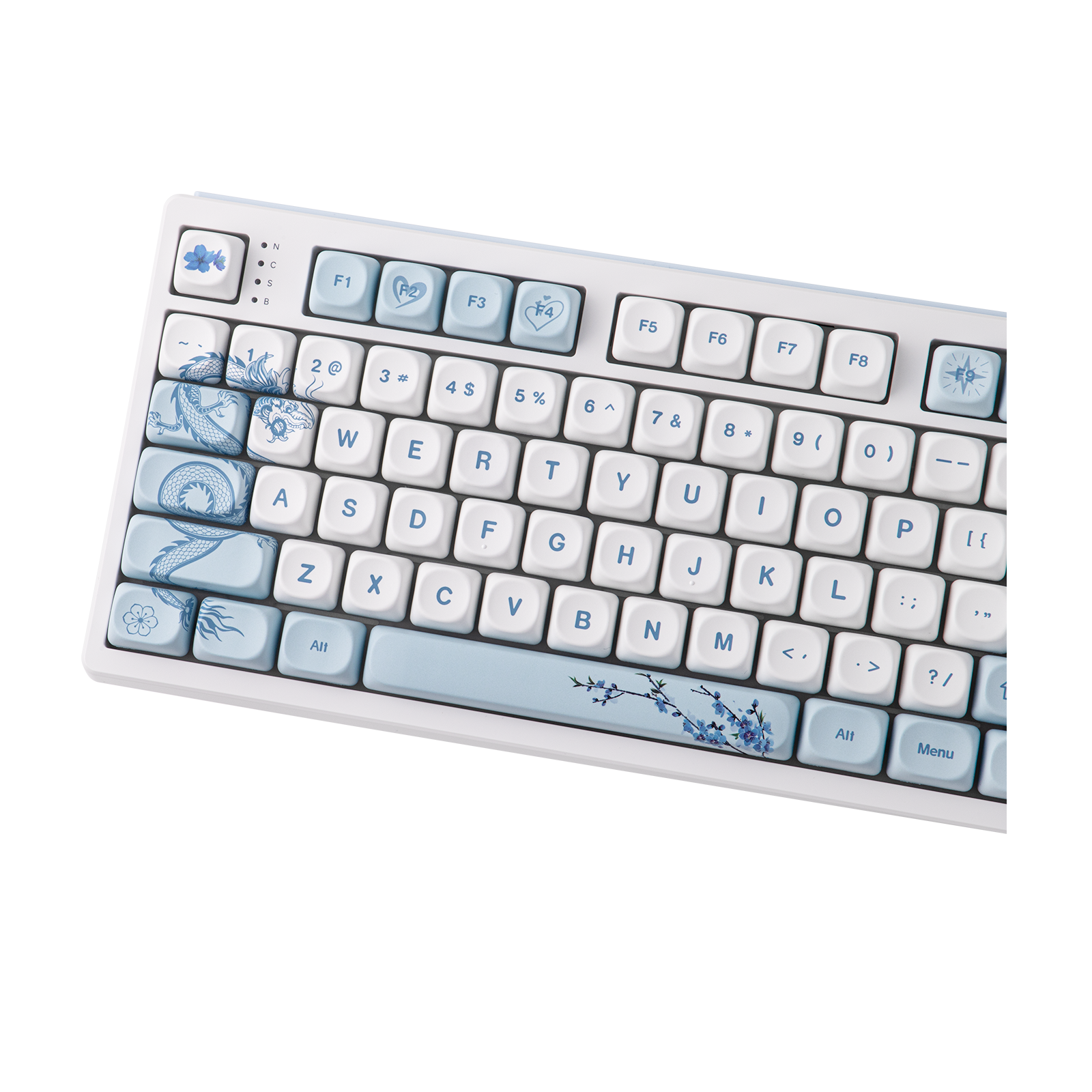 EPOMAKER x LINDSEYSZN Azure Dragon SZN Keycaps Set — side profile view