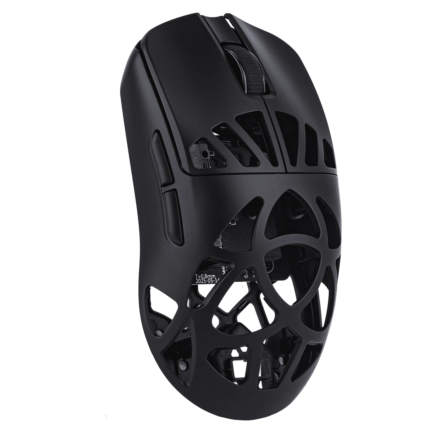 EPOMAKER CarbonX Mouse Black side angled view showing honeycomb lattice design