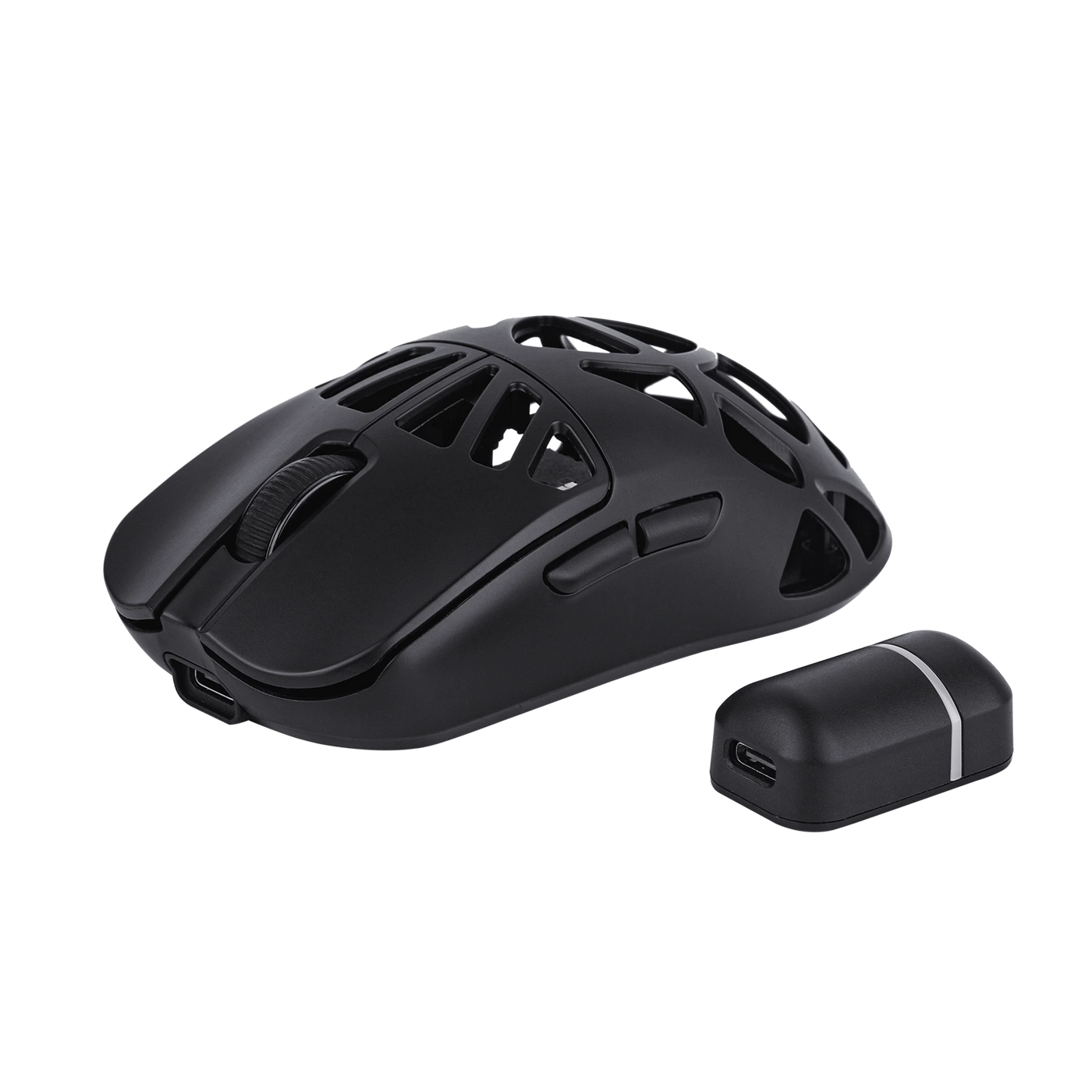 EPOMAKER CarbonX Mouse Black with USB-C dongle accessory