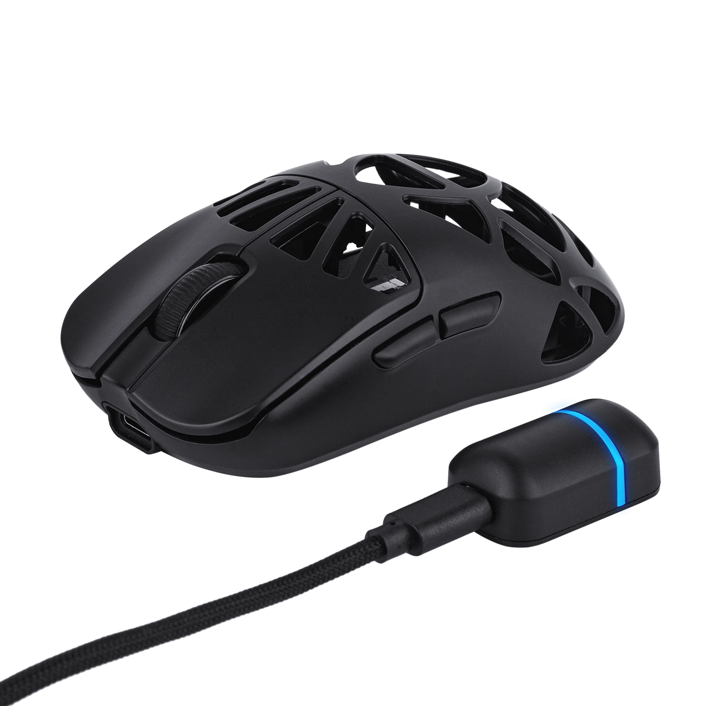 EPOMAKER CarbonX Mouse Black with 2.4G wireless dongle and charging dock