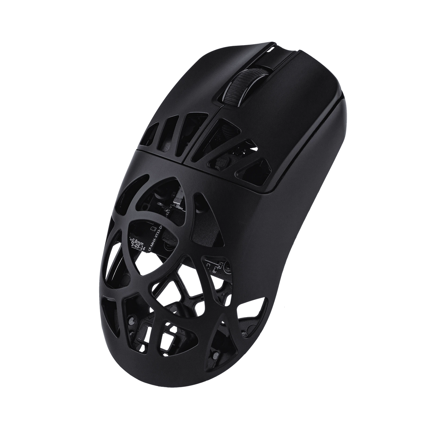 EPOMAKER CarbonX Mouse Black 3/4 angled view showing honeycomb shell pattern