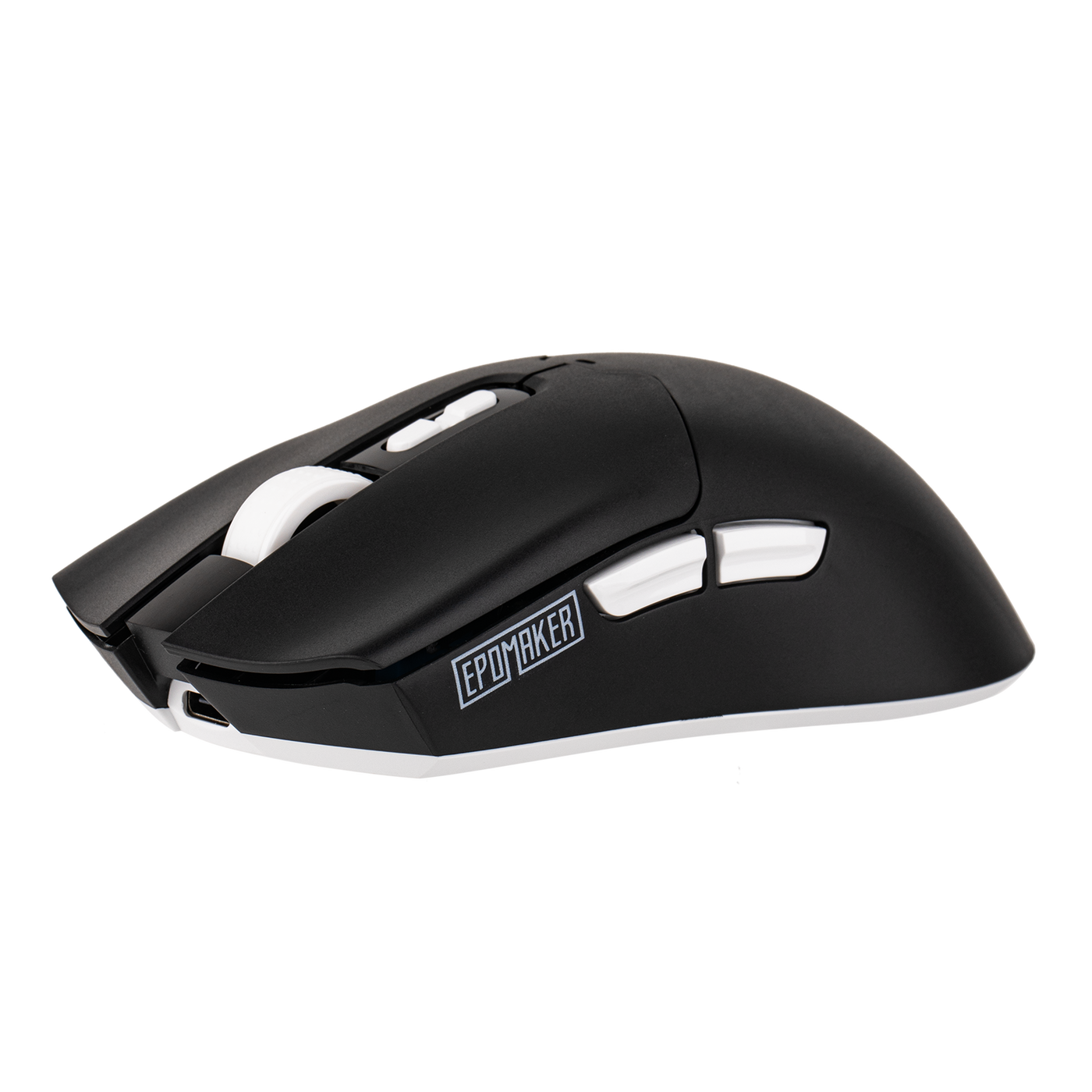 EPOMAKER Click Lite Mouse Black angled view with side button detail